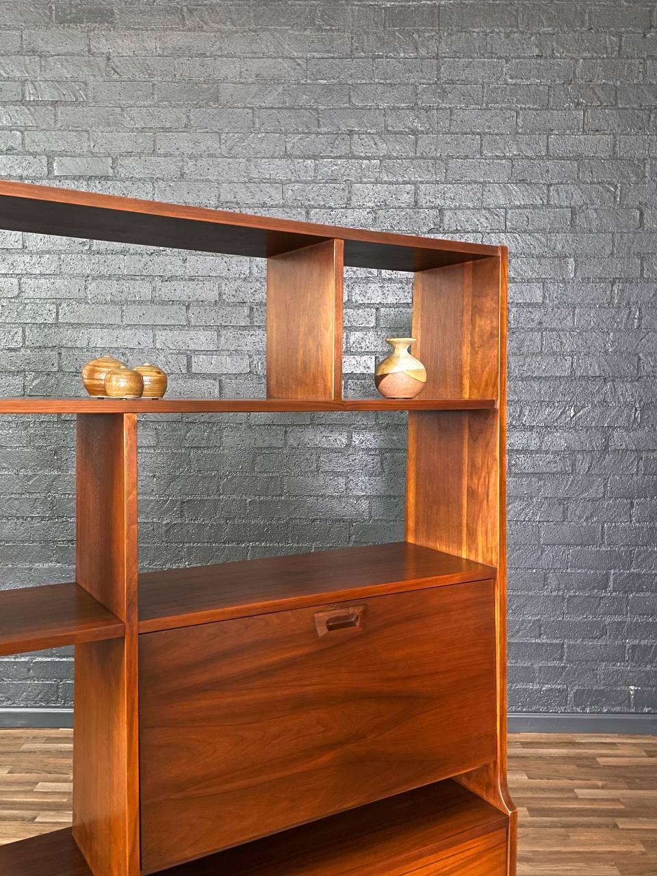 Mid-20th Century Mid-Century Modern Walnut Room Divider or Bookshelf by J.B. Van Sciver