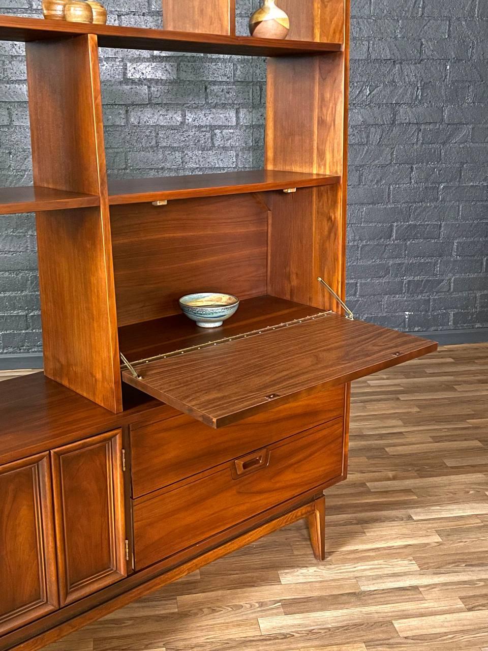 Mid-Century Modern Walnut Room Divider or Bookshelf by J.B. Van Sciver 1