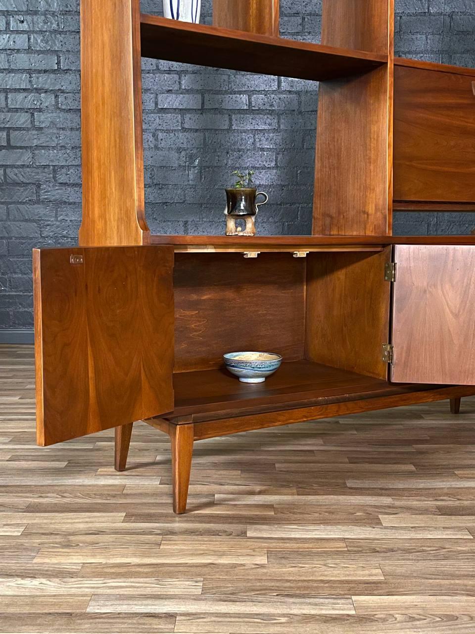 Mid-Century Modern Walnut Room Divider or Bookshelf by J.B. Van Sciver 3