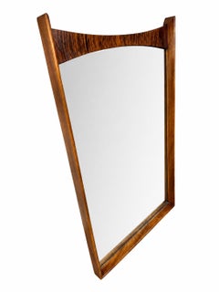 Miroir de style « Mid-Century Modern » en noyer et palissandre