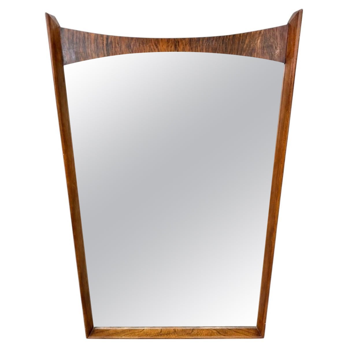 Mid-Century Modern Walnut & Rosewood Mirror