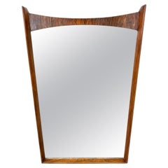 Miroir de style « Mid-Century Modern » en noyer et palissandre