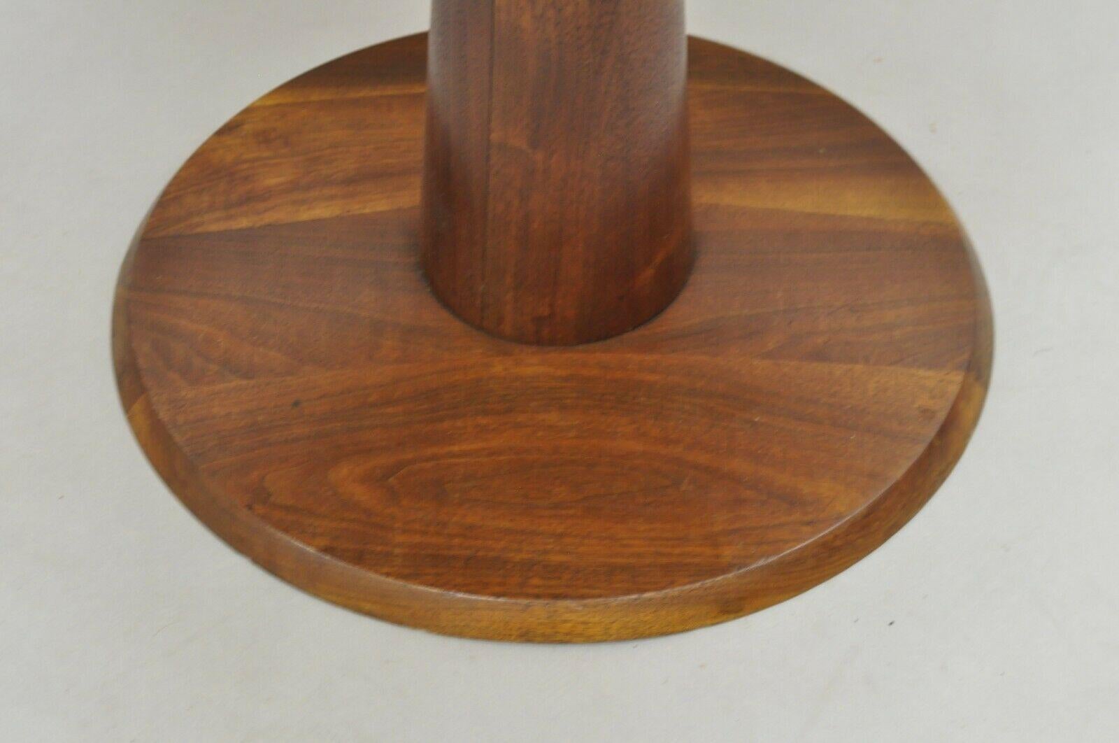 20th Century Mid-Century Modern Walnut Round Dining Table With Hourglass Pedestal Base