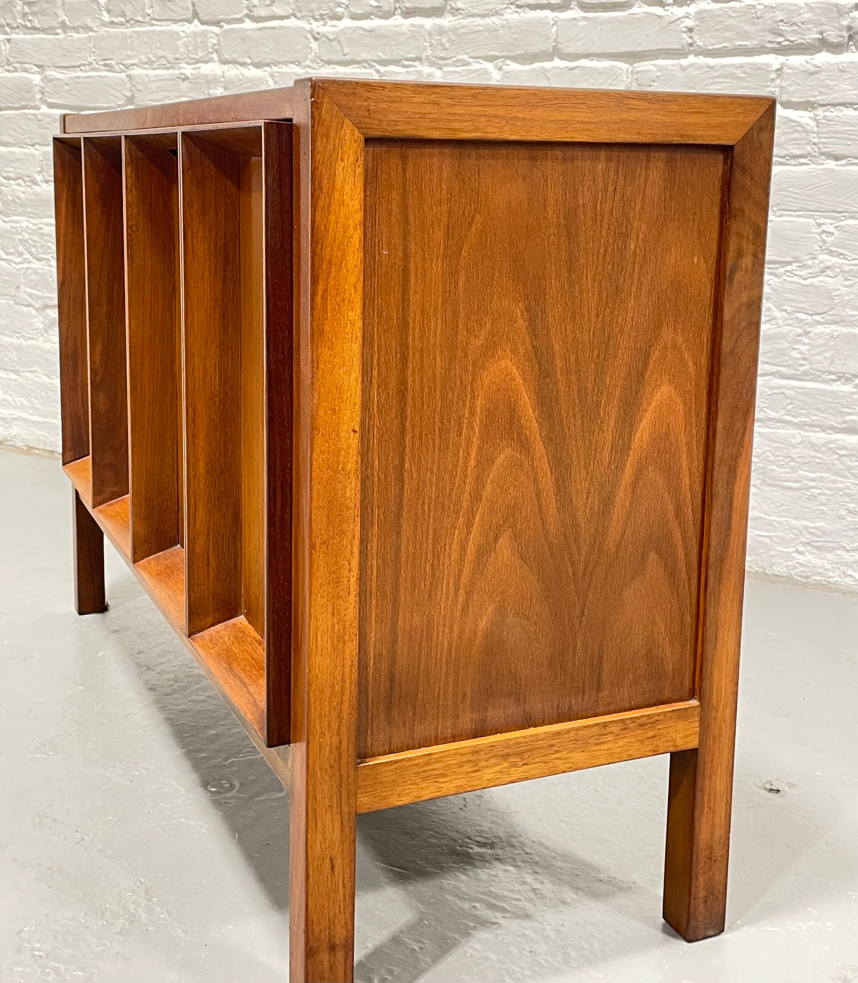 Mid-20th Century Mid Century MODERN Walnut Sculpted Liquor / BAR Cabinet + Light Up, c. 1960's