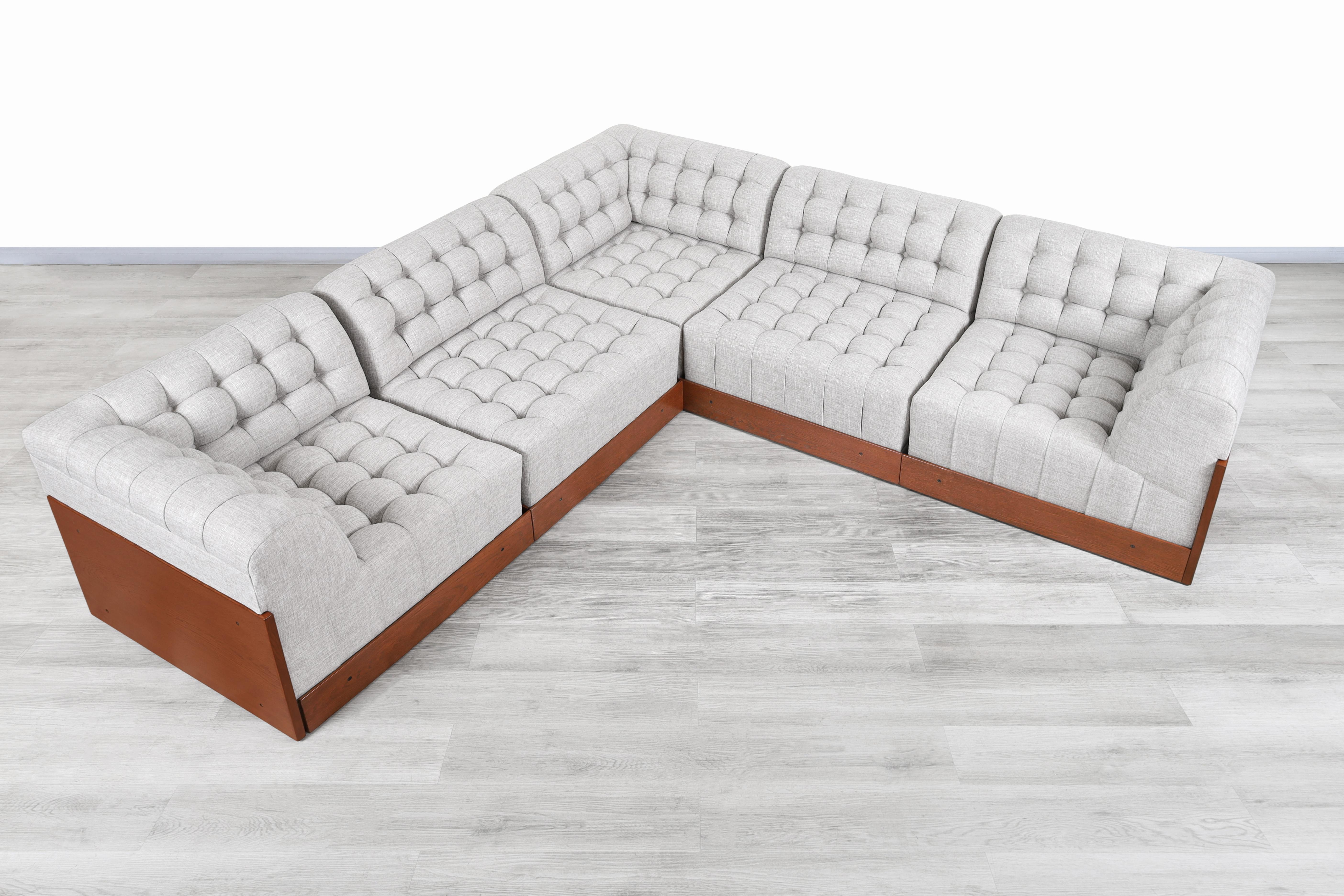 Mid-20th Century Mid-Century Modern Walnut Sectional Sofa