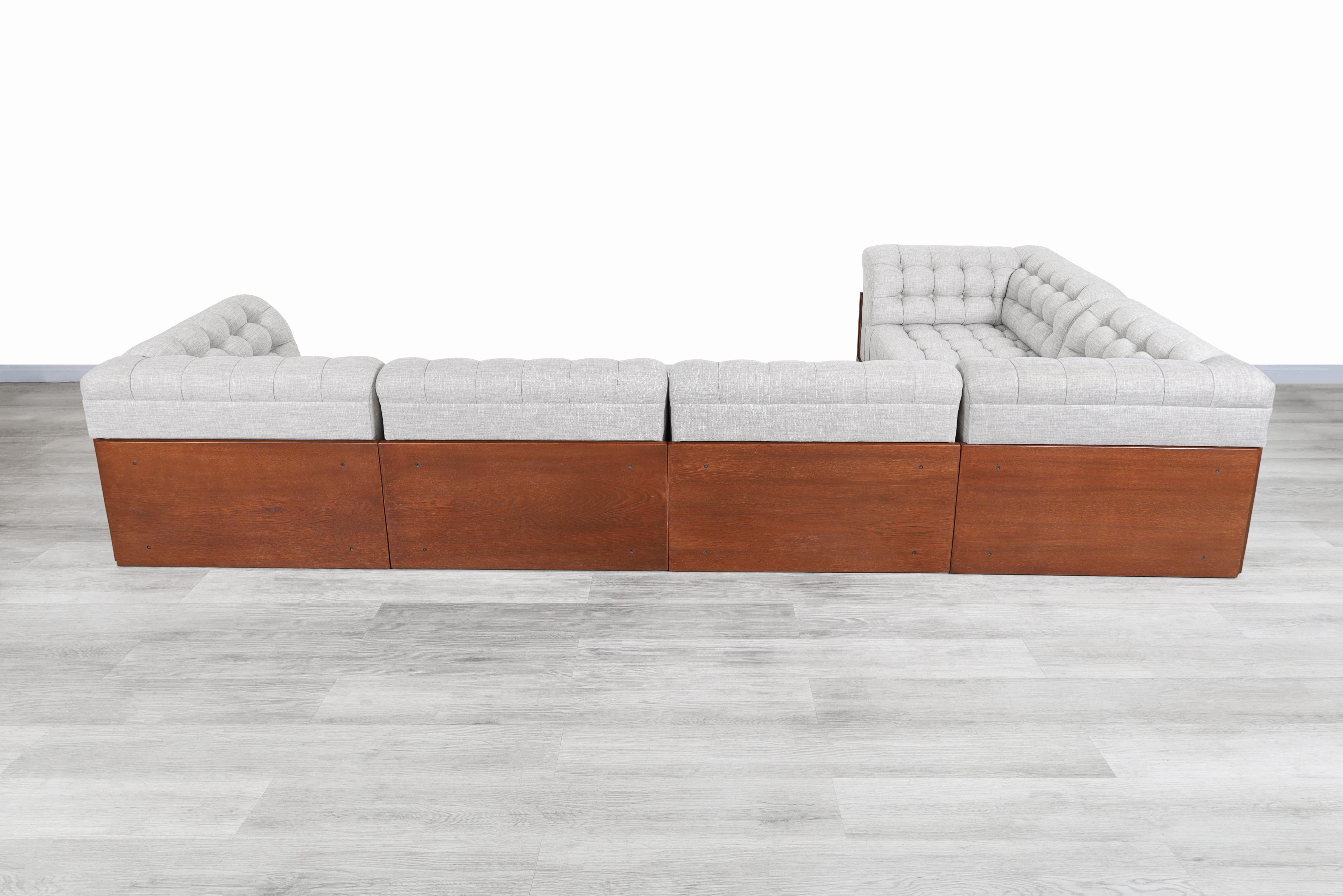 Mid-Century Modern Walnut Sectional Sofa 2