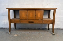 Mid-Century Modern Walnut Server Bar Cart By White Furniture Co.