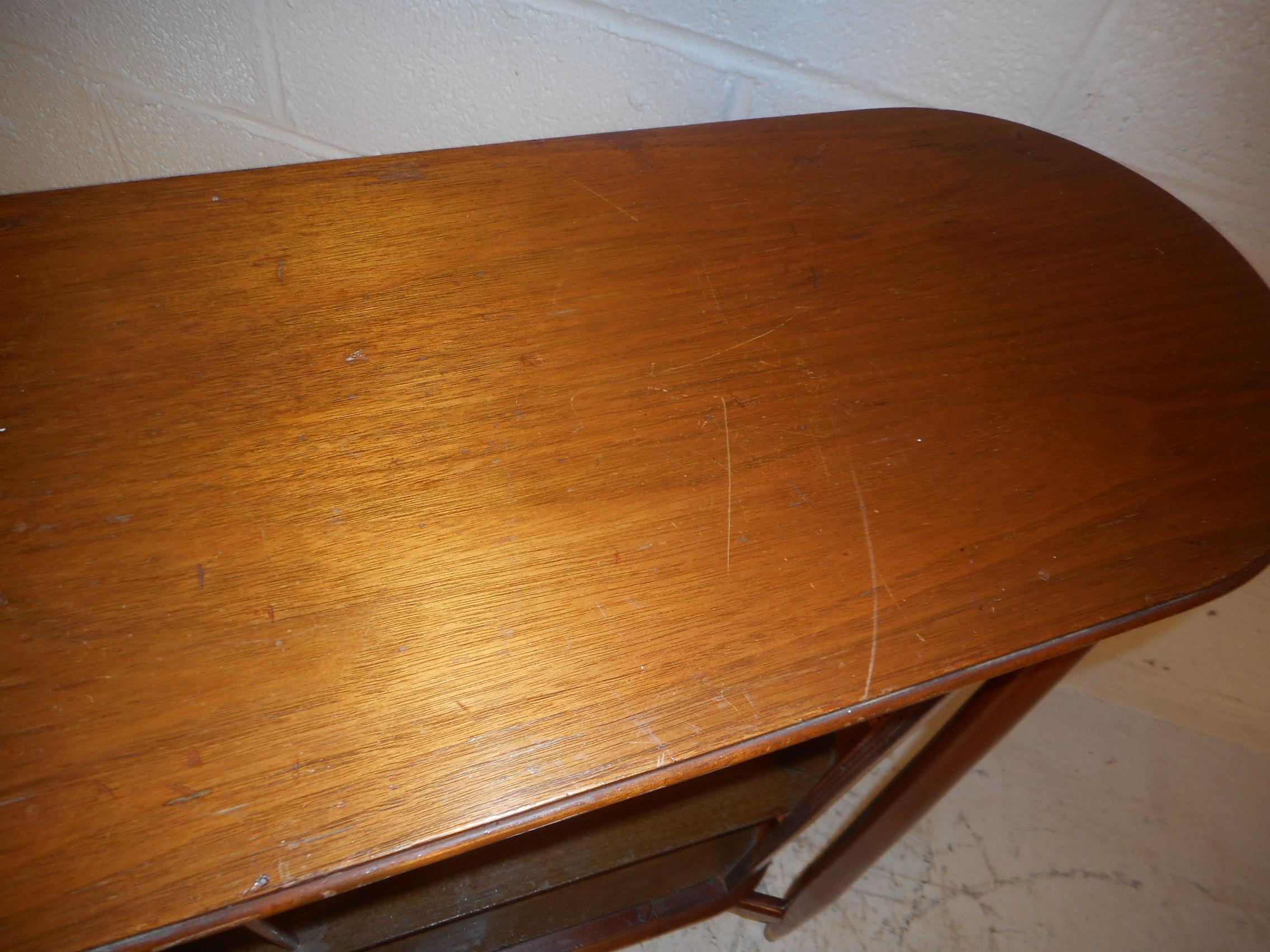 Mid-Century Modern Walnut Shelf or Telephone Table 5
