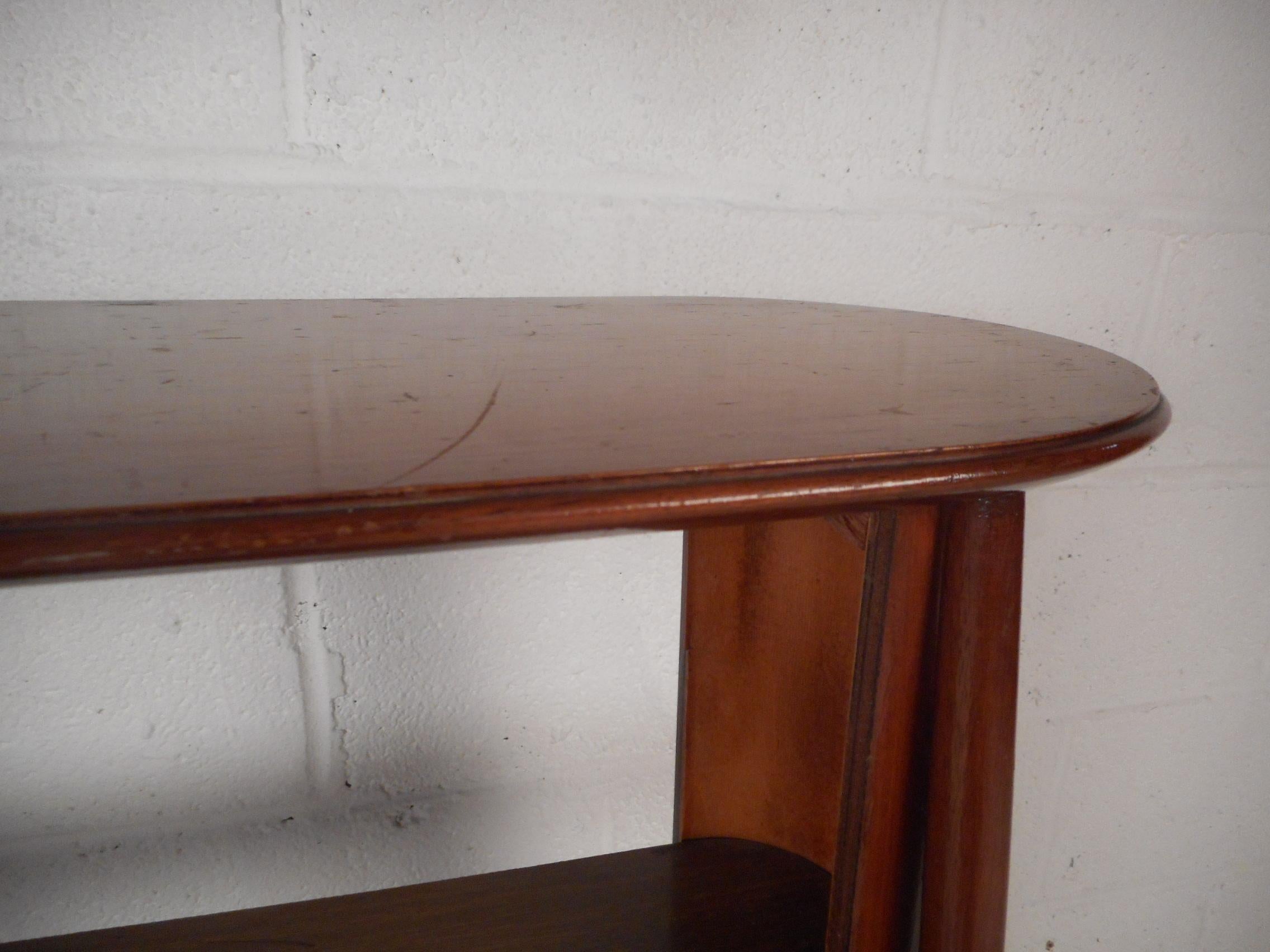 Mid-Century Modern Walnut Shelf or Telephone Table 1