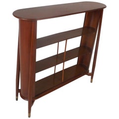 Retro Mid-Century Modern Walnut Shelf or Telephone Table