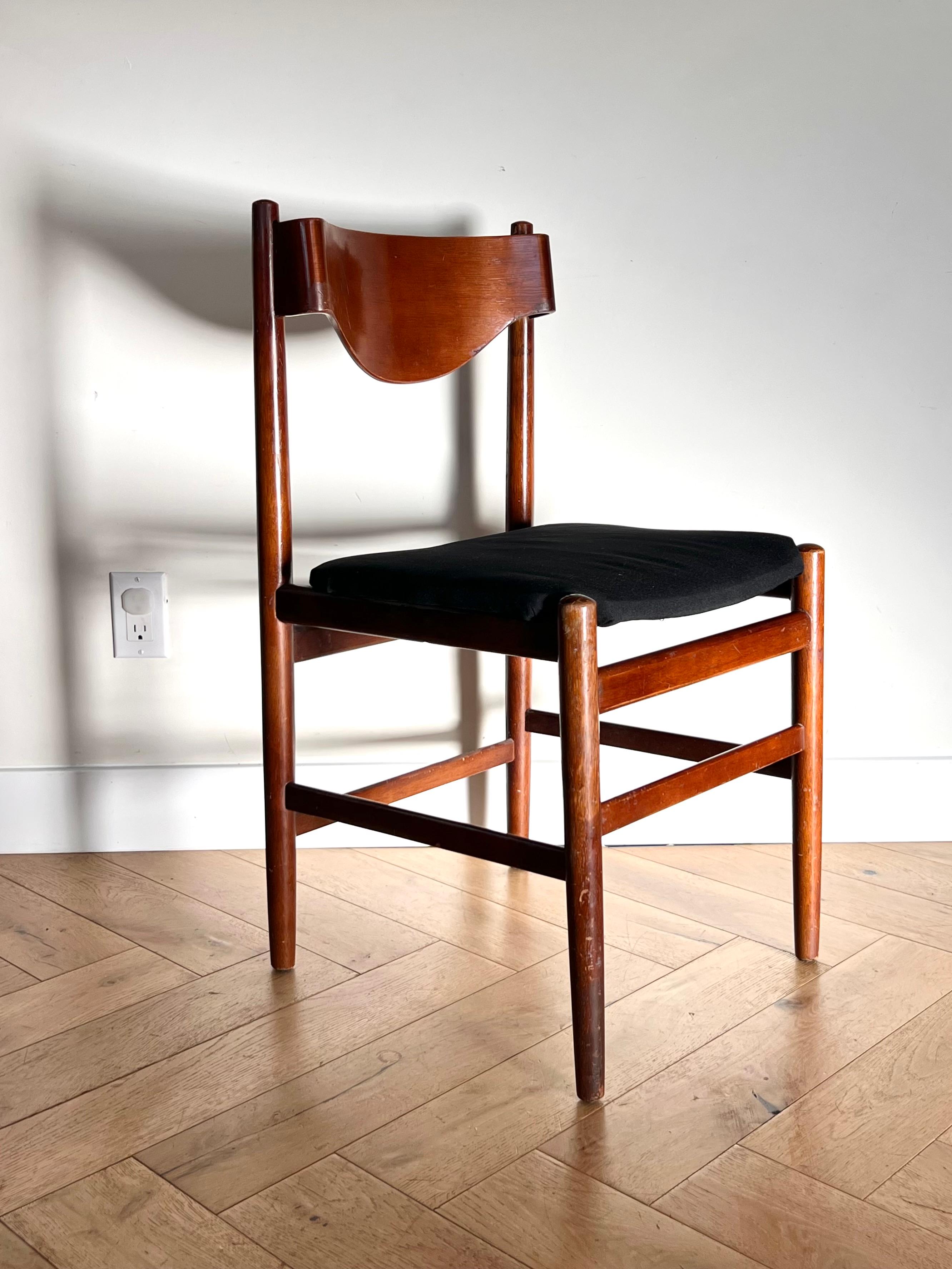 Mid century modern walnut side chair by Borneo Int’l, 1960s 4