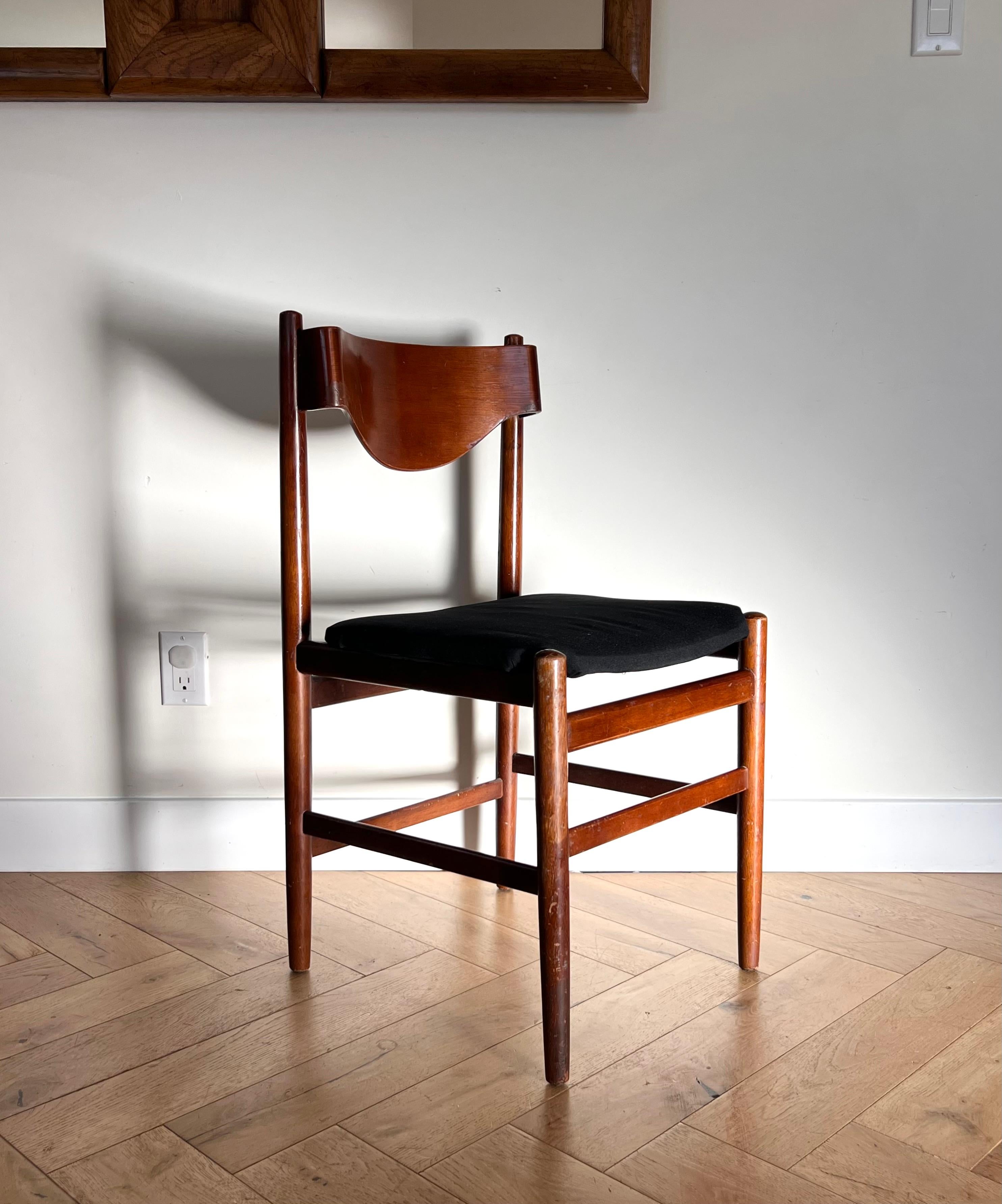 Mid century modern walnut side chair by Borneo Int’l, 1960s 5