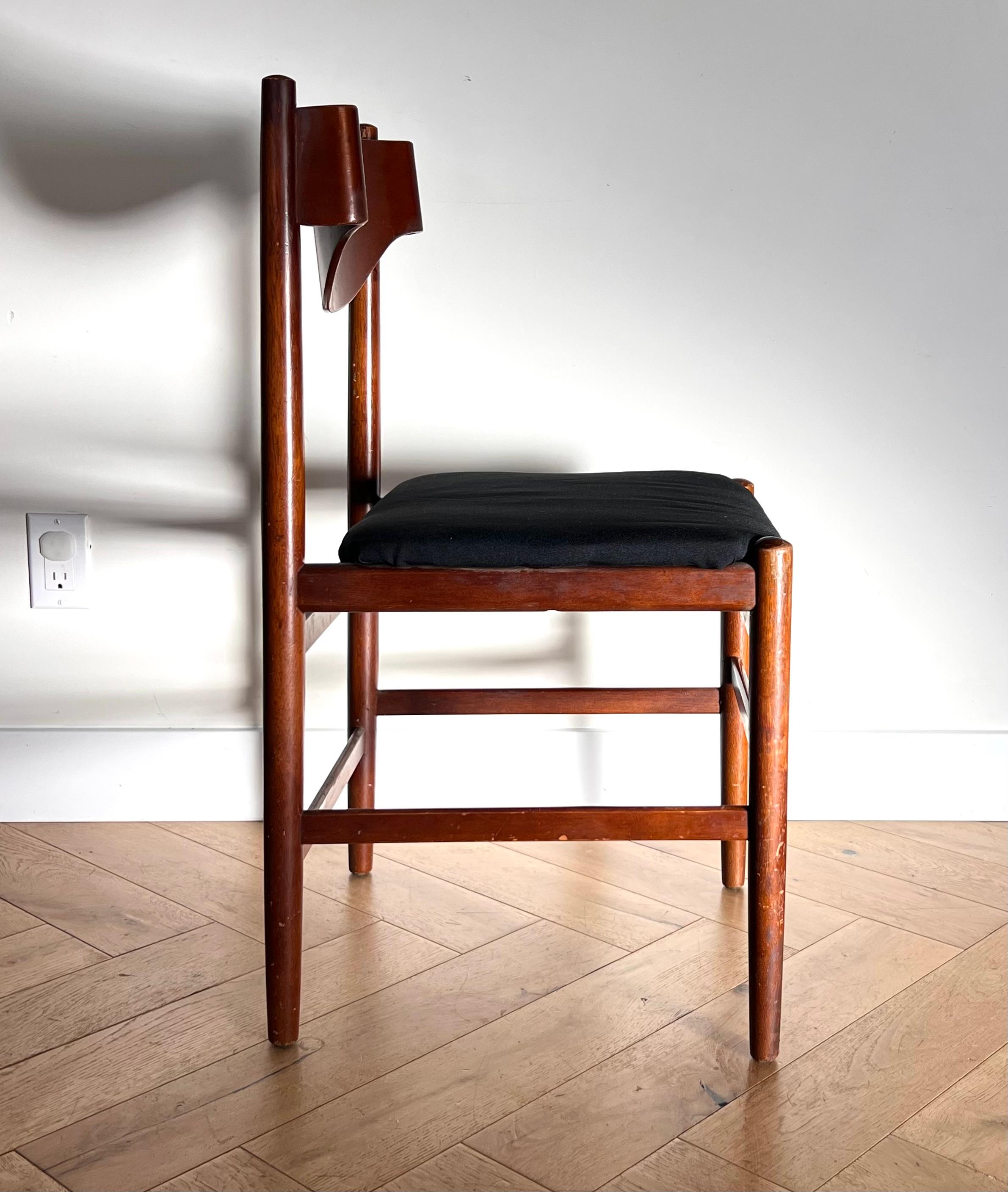 Mid century modern walnut side chair by Borneo Int’l, 1960s 6
