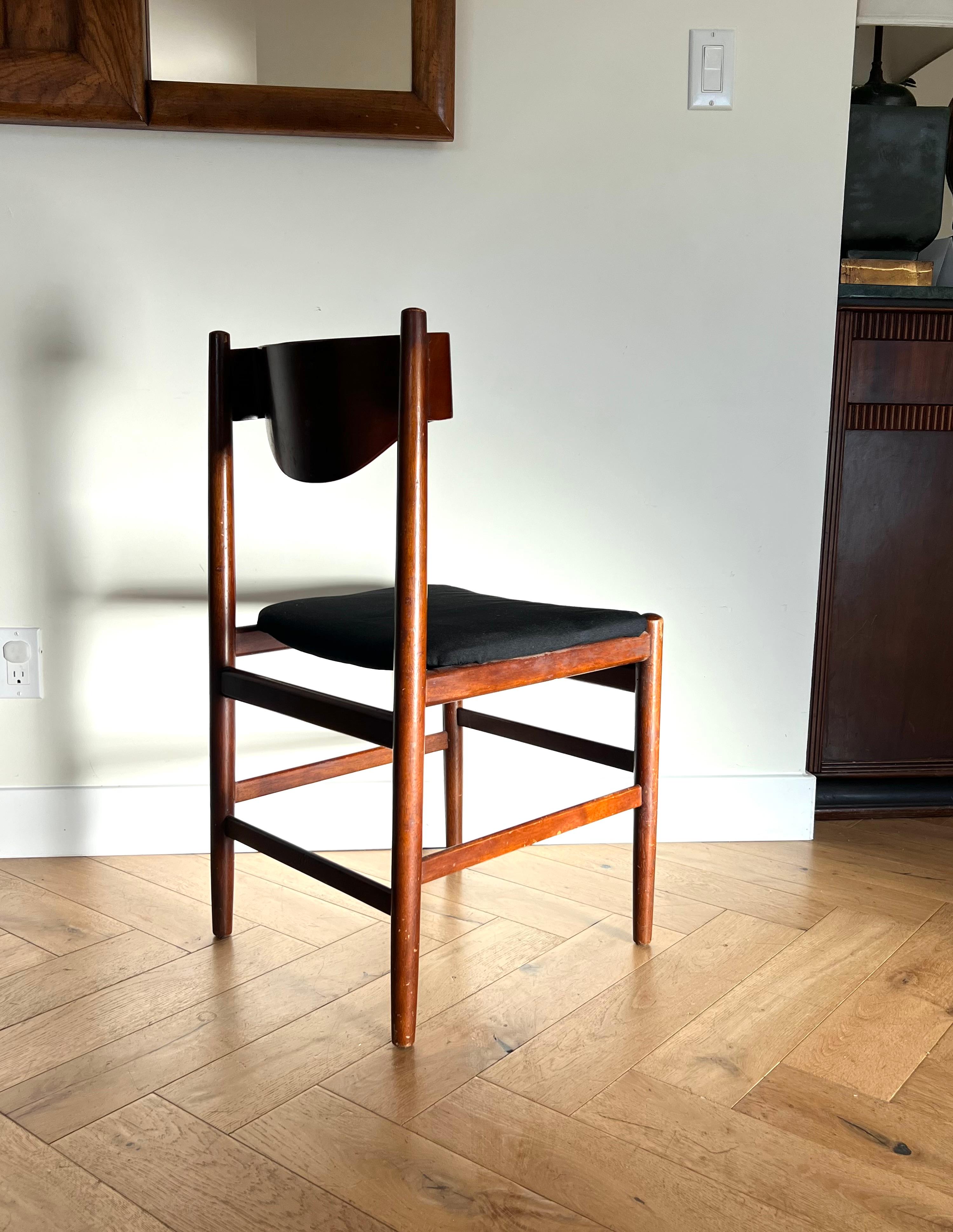 Mid century modern walnut side chair by Borneo Int’l, 1960s 7
