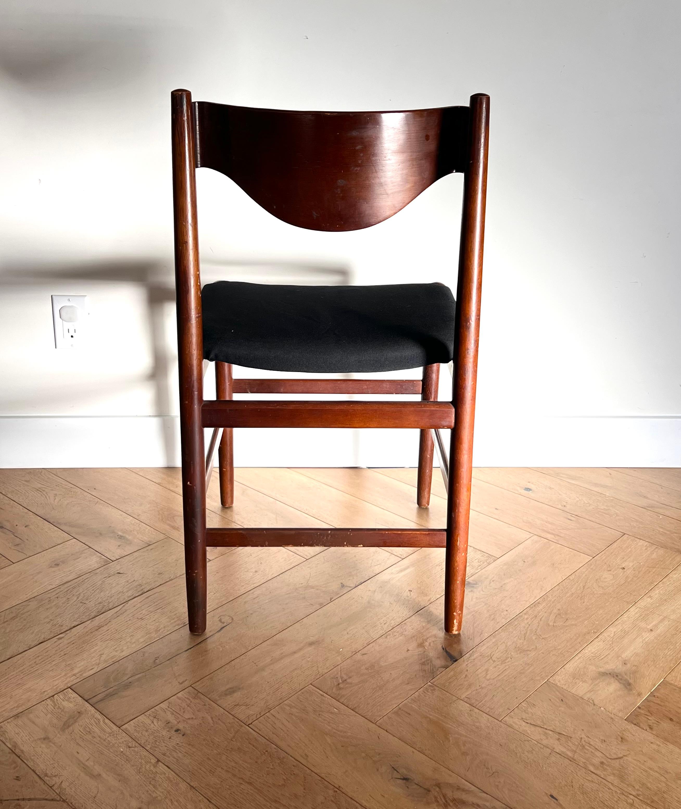 Mid century modern walnut side chair by Borneo Int’l, 1960s 8