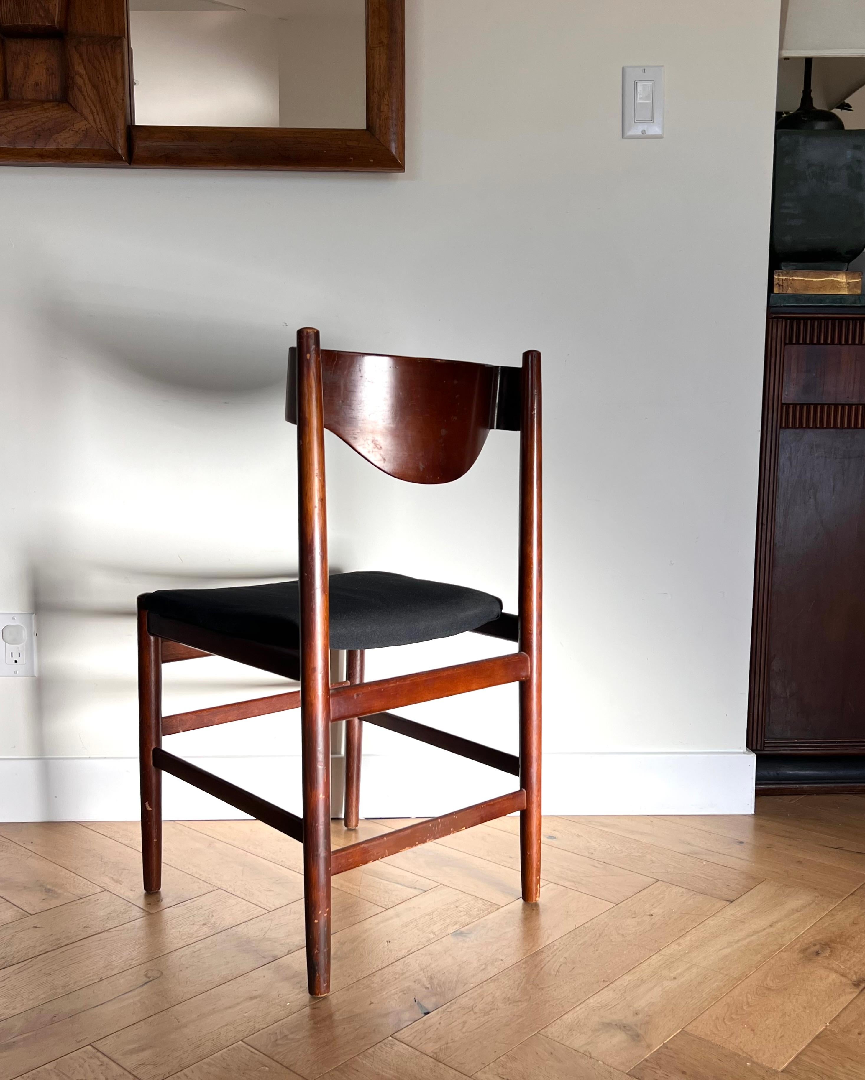 Mid century modern walnut side chair by Borneo Int’l, 1960s 9