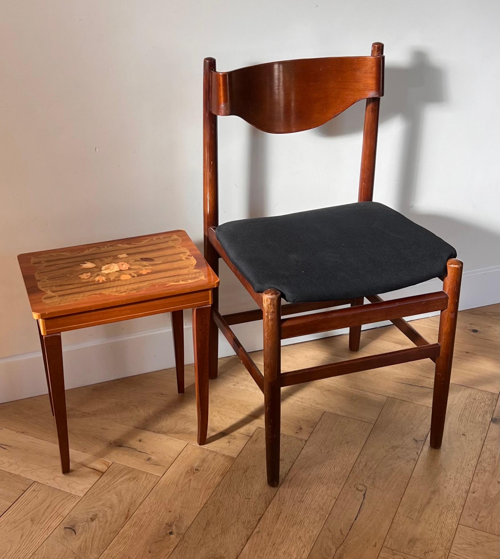 Mid-Century Modern Mid century modern walnut side chair by Borneo Int’l, 1960s
