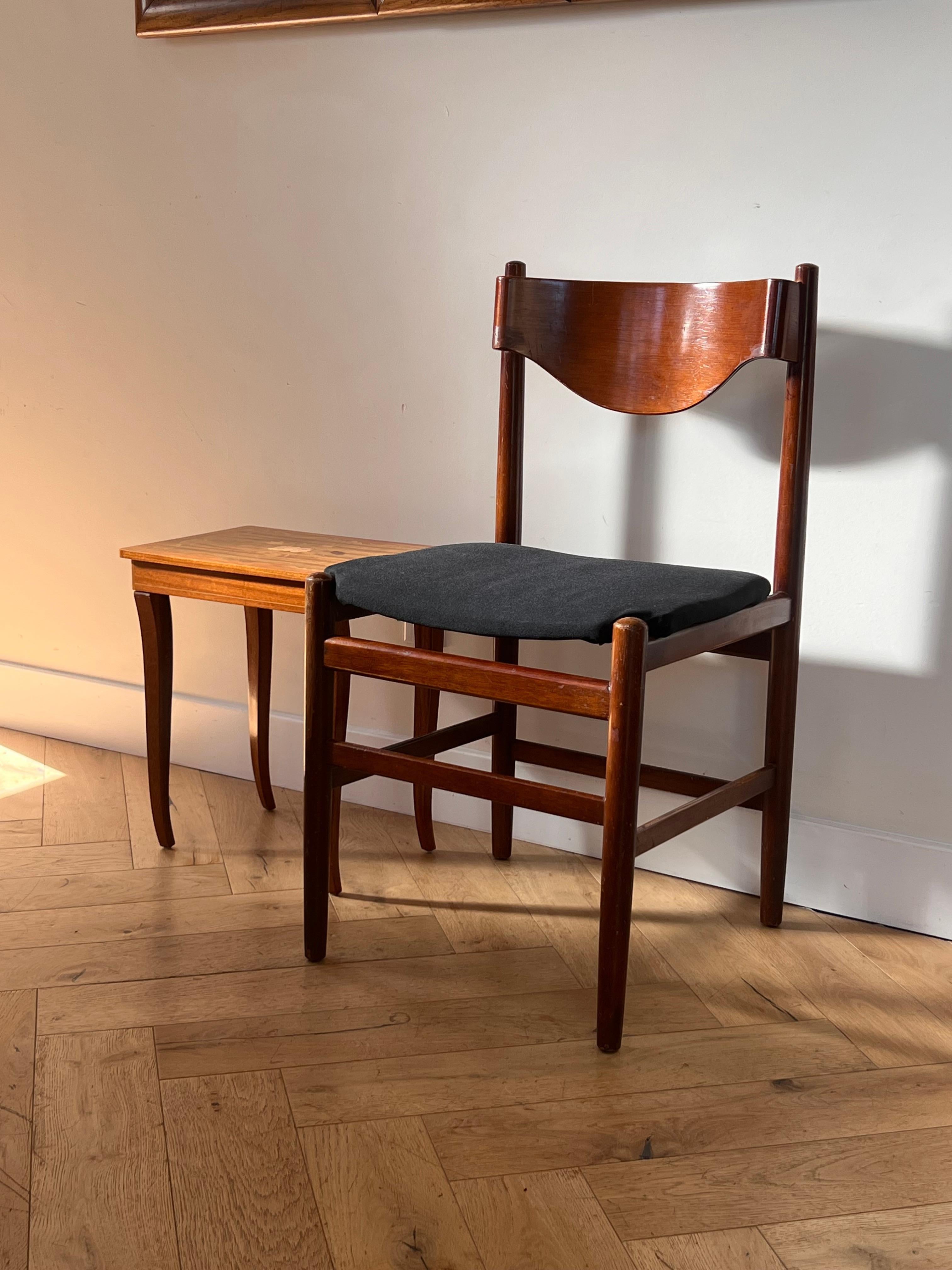 Danish Mid century modern walnut side chair by Borneo Int’l, 1960s
