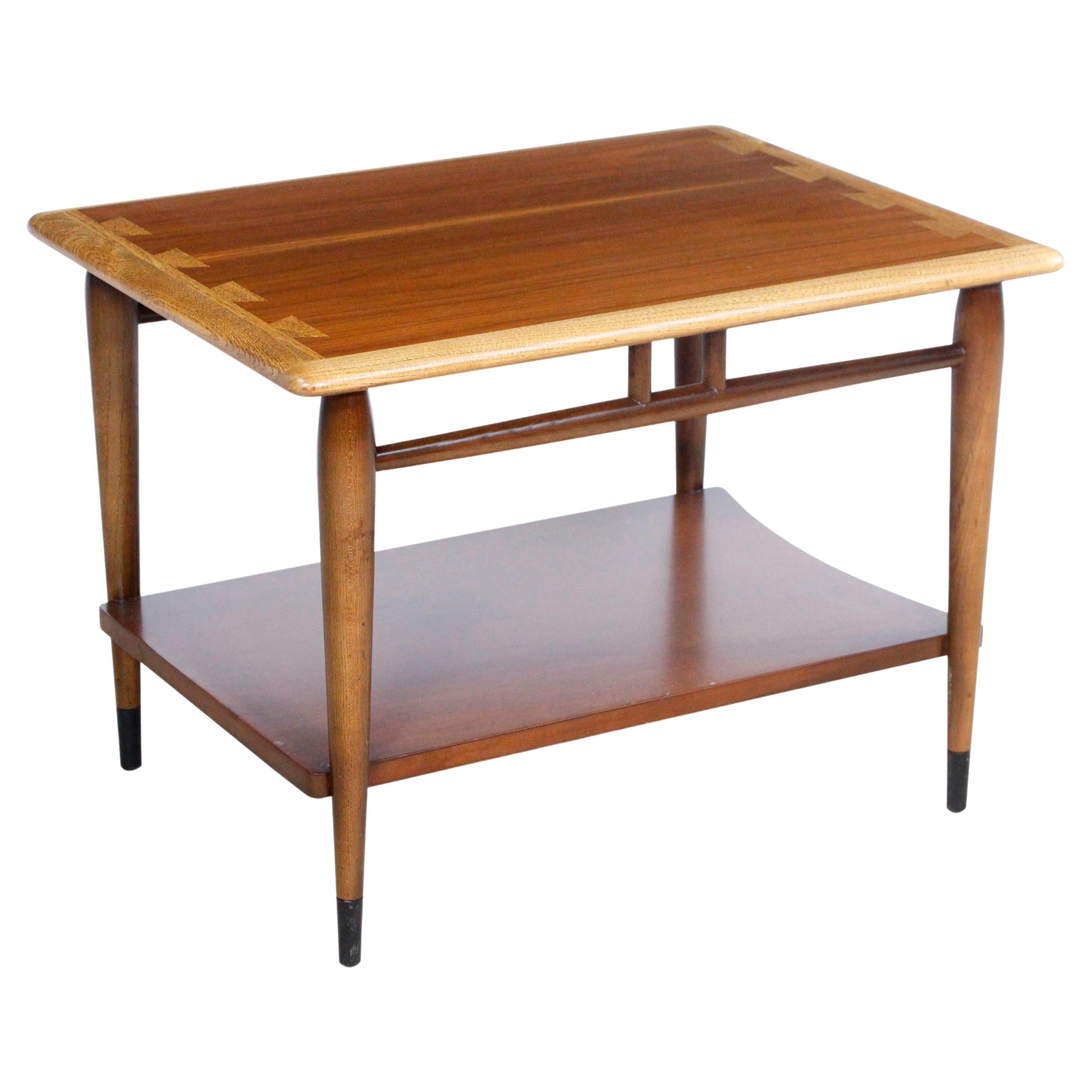 Mid-Century Modern Walnut Side Table with Shelf by Lane Furniture