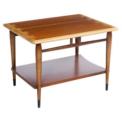 Mid-Century Modern Walnut Side Table with Shelf by Lane Furniture