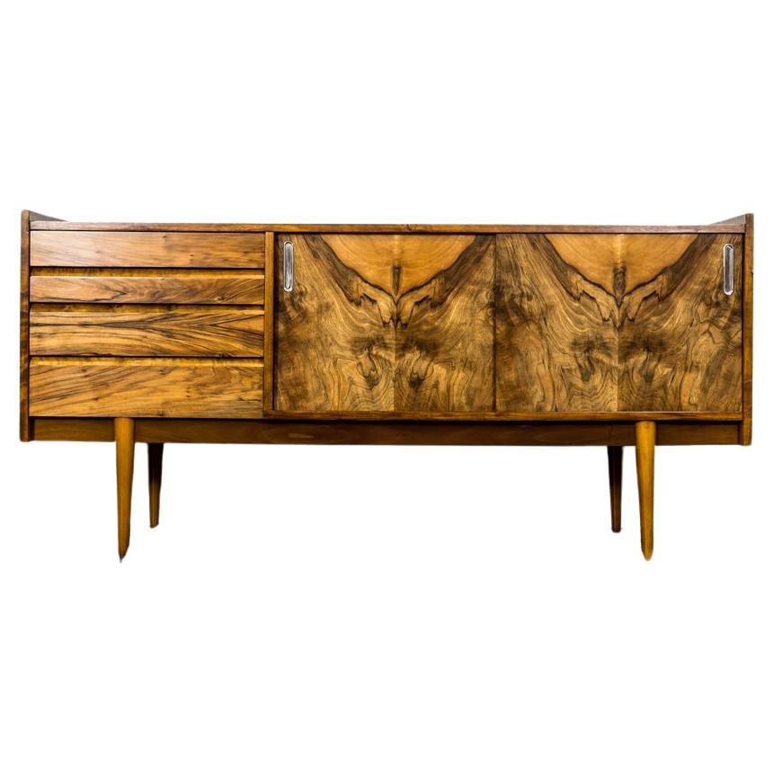 Mid Century Modern Walnut Sideboard from Bytomskie Fabryki Mebli, 1960's