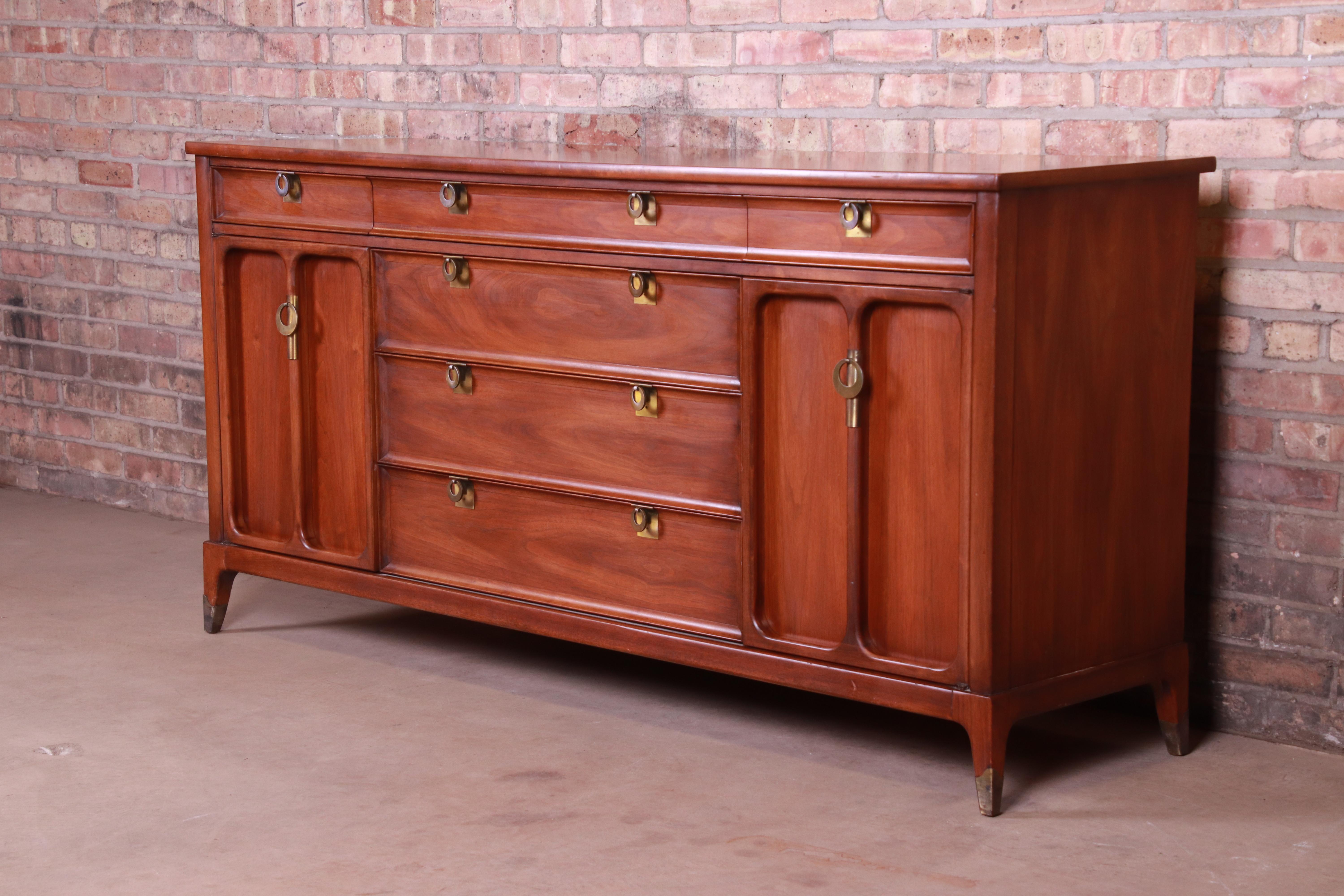 American Mid-Century Modern Walnut Sideboard or Credenza by White Furniture, circa 1960s
