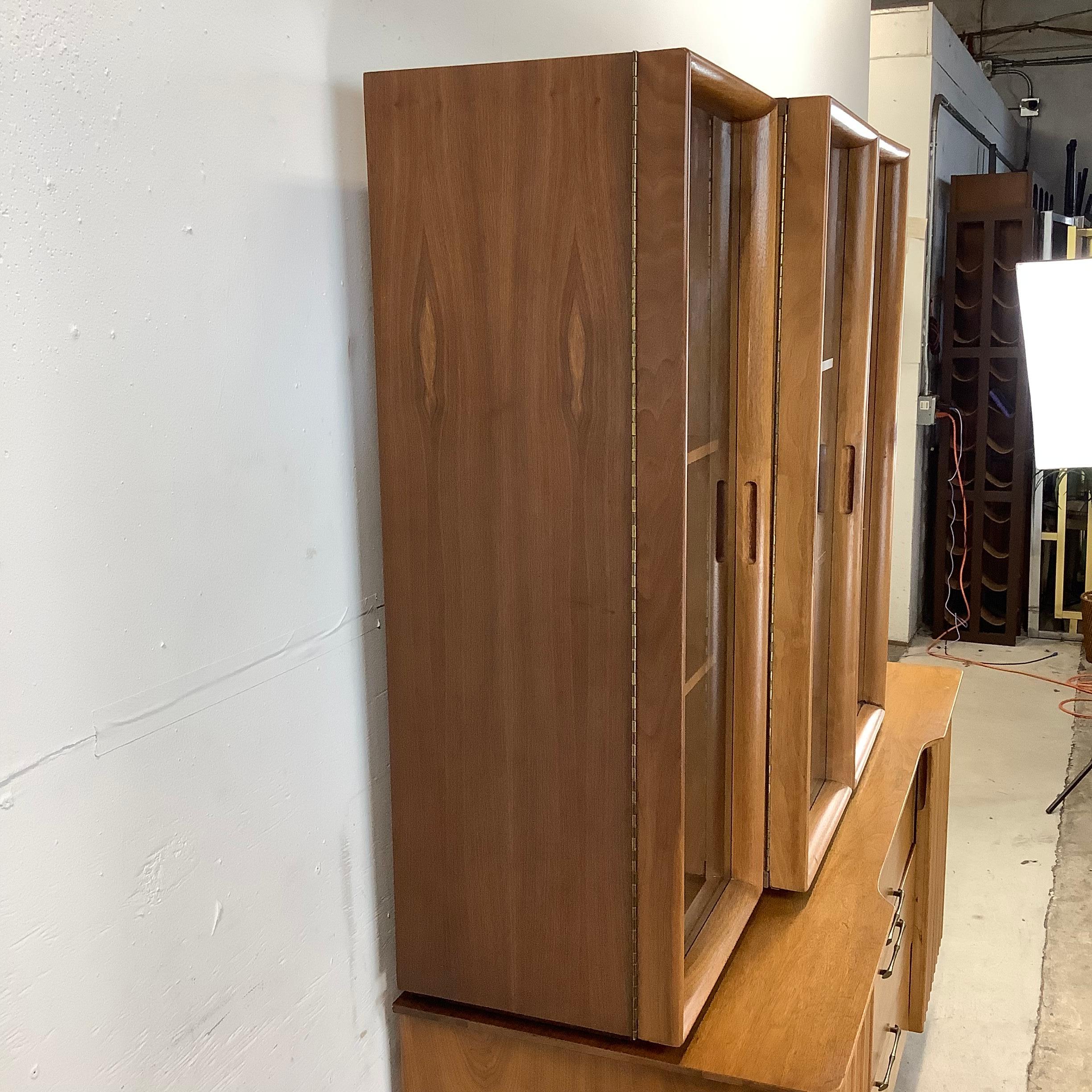 Mid-Century Modern Walnut Sideboard with Display Topper 3