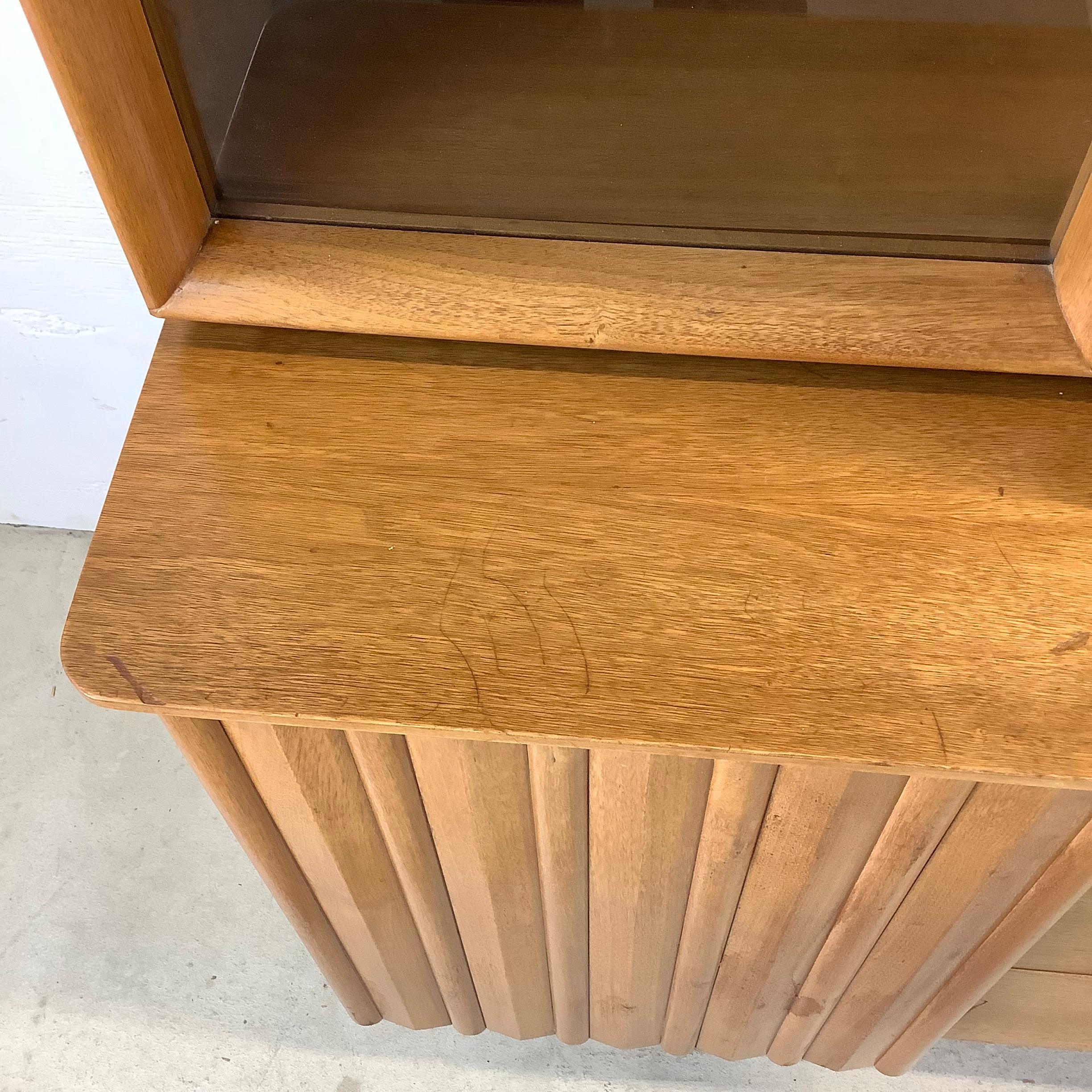 Mid-Century Modern Walnut Sideboard with Display Topper 6