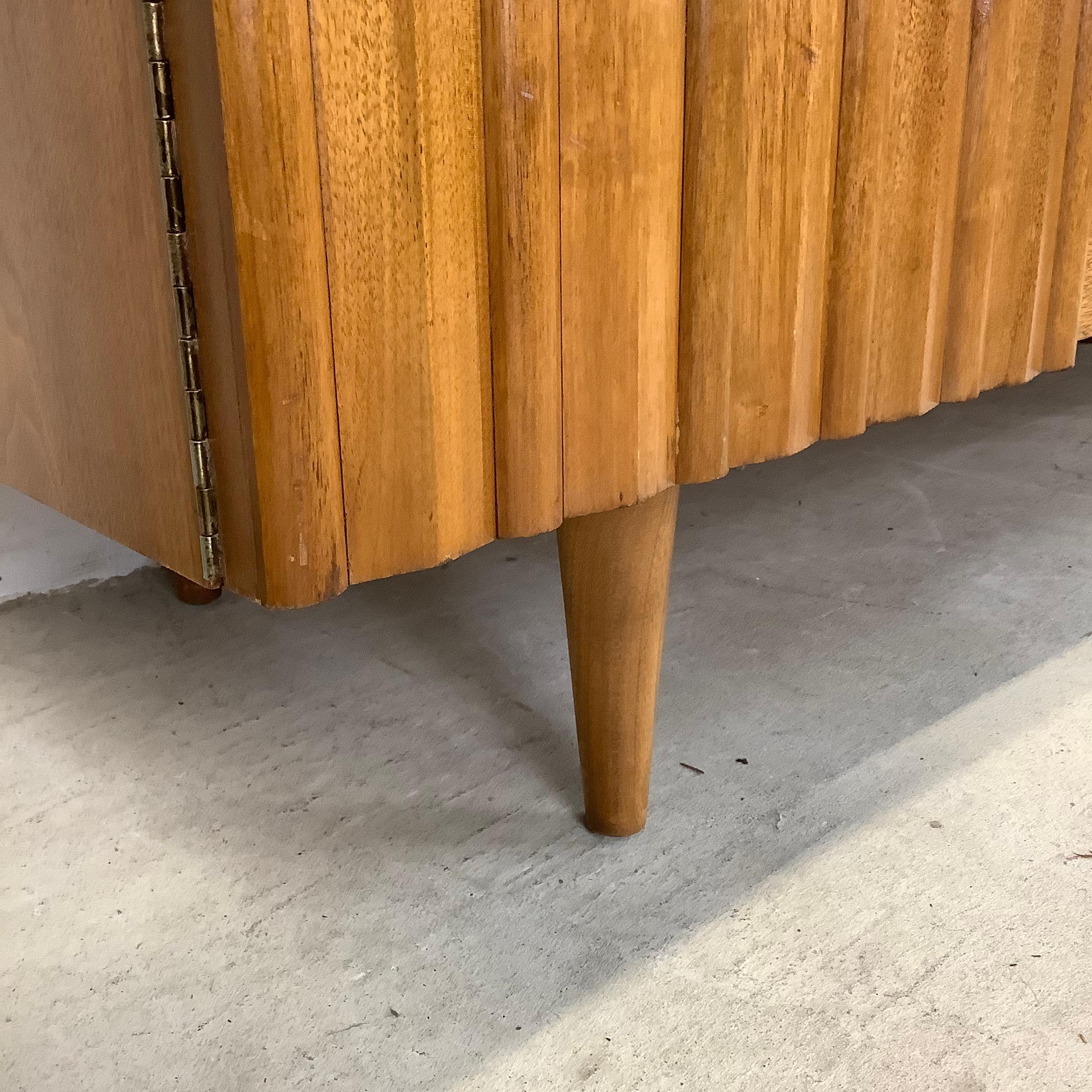 Mid-Century Modern Walnut Sideboard with Display Topper 8