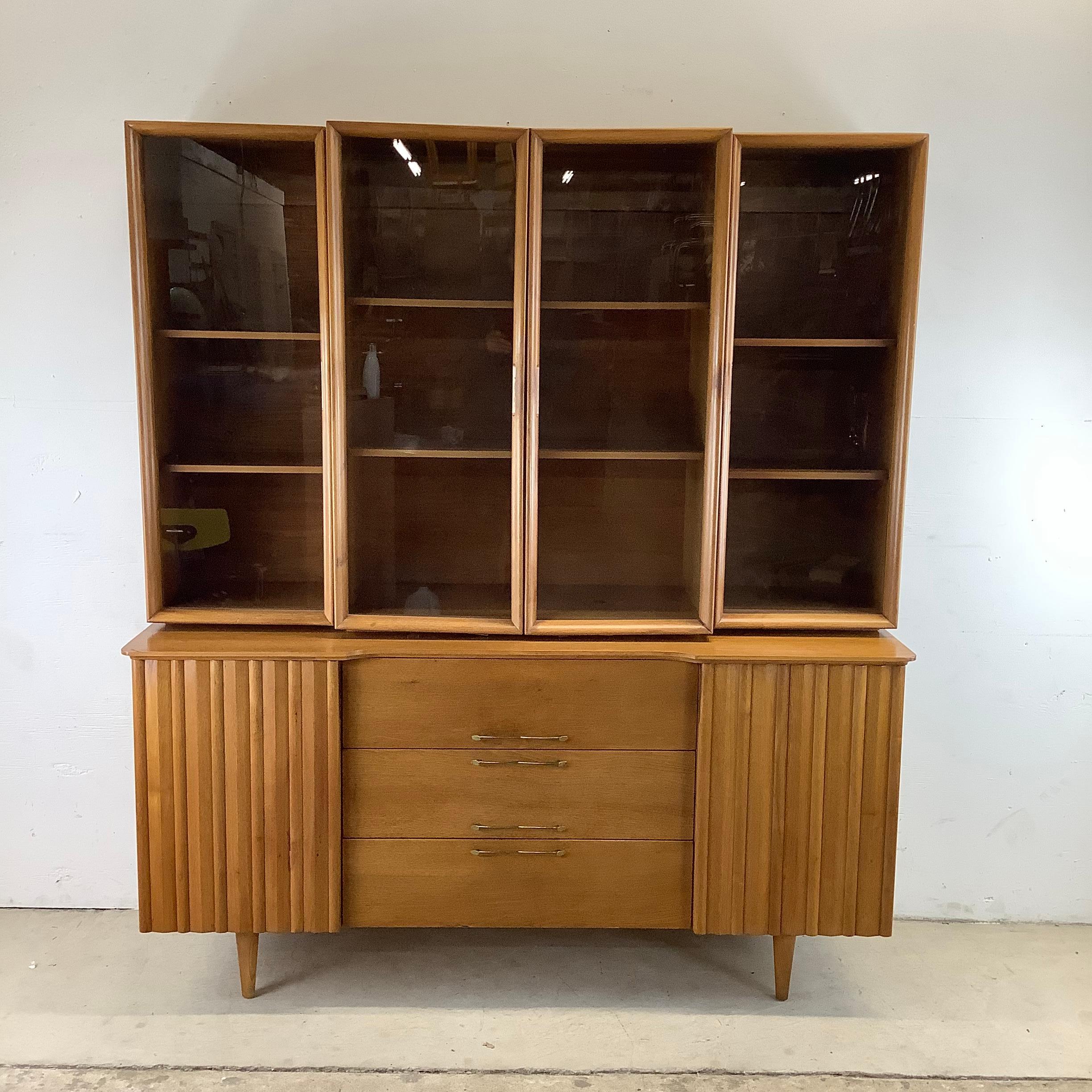 Mid-Century Modern Walnut Sideboard with Display Topper 10