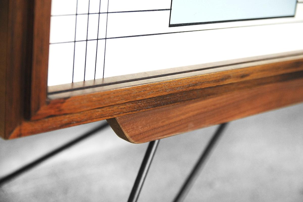 Mid-Century Modern Walnut Sideboard with Hand-Painted Pattern, 1960s 1