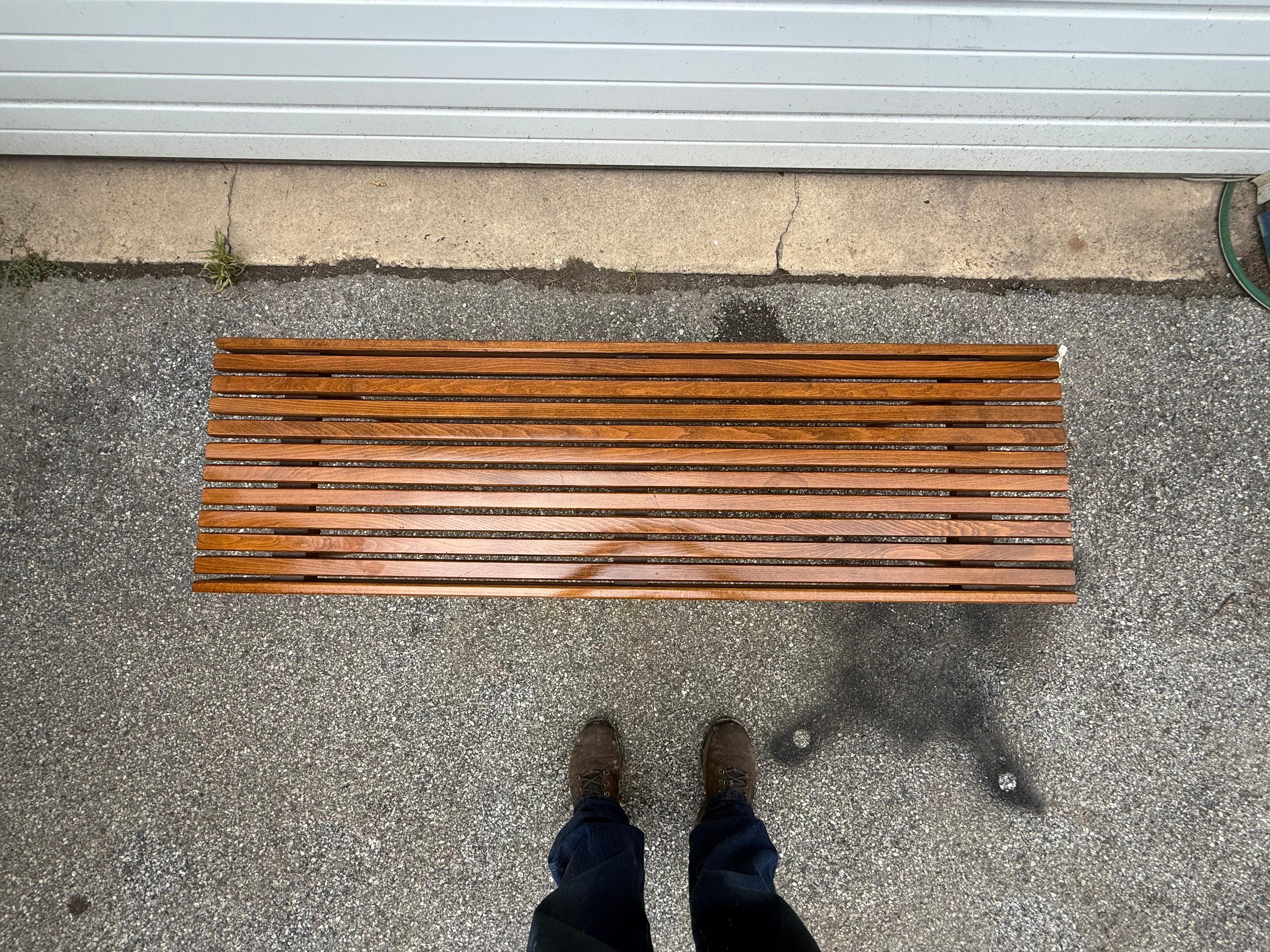 American Mid-Century Modern Walnut Slat 60