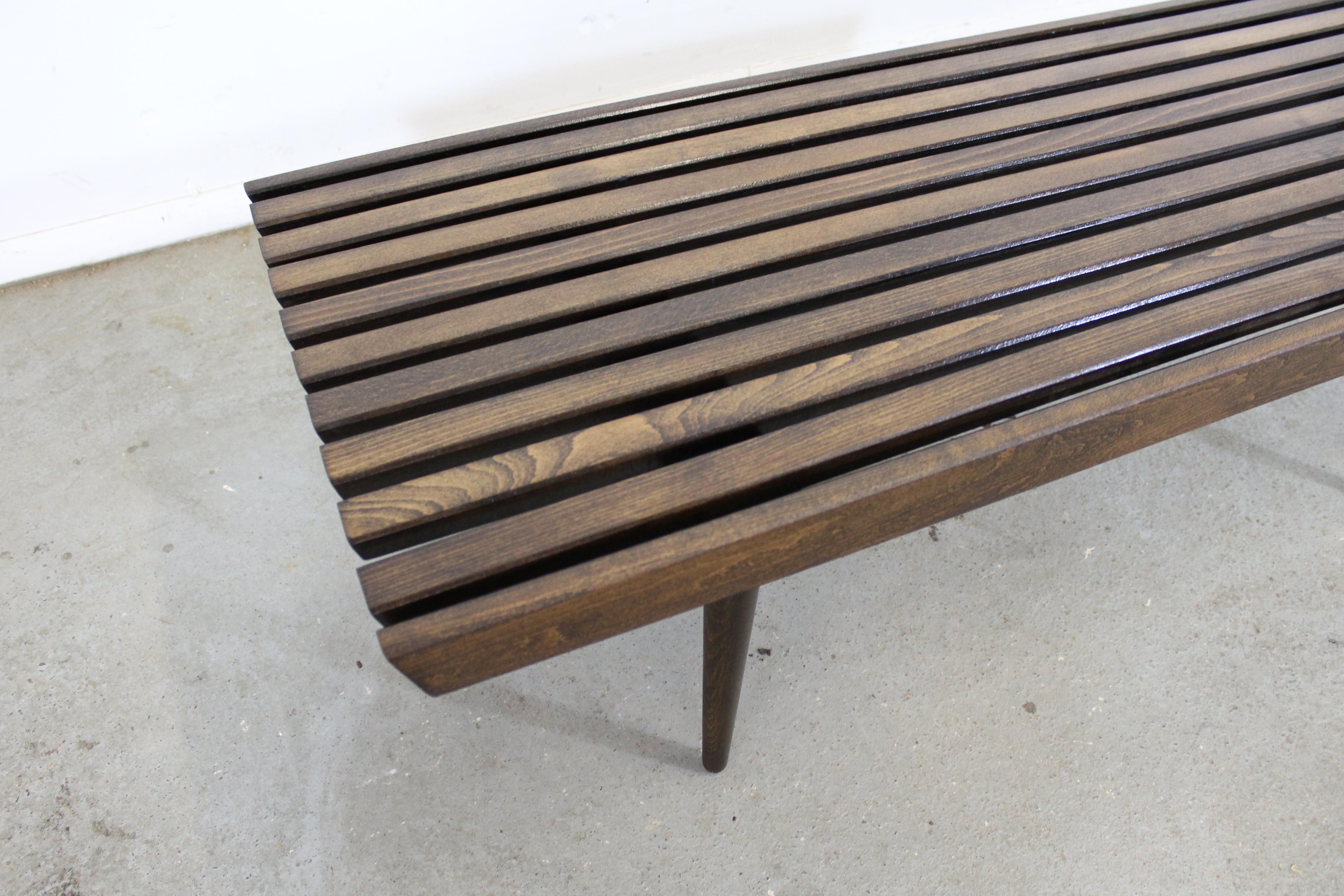 Mid-Century Modern Walnut Slat Bench Coffee Table 1