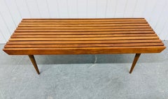 Mid-Century Modern Walnut Slat Bench Coffee Table