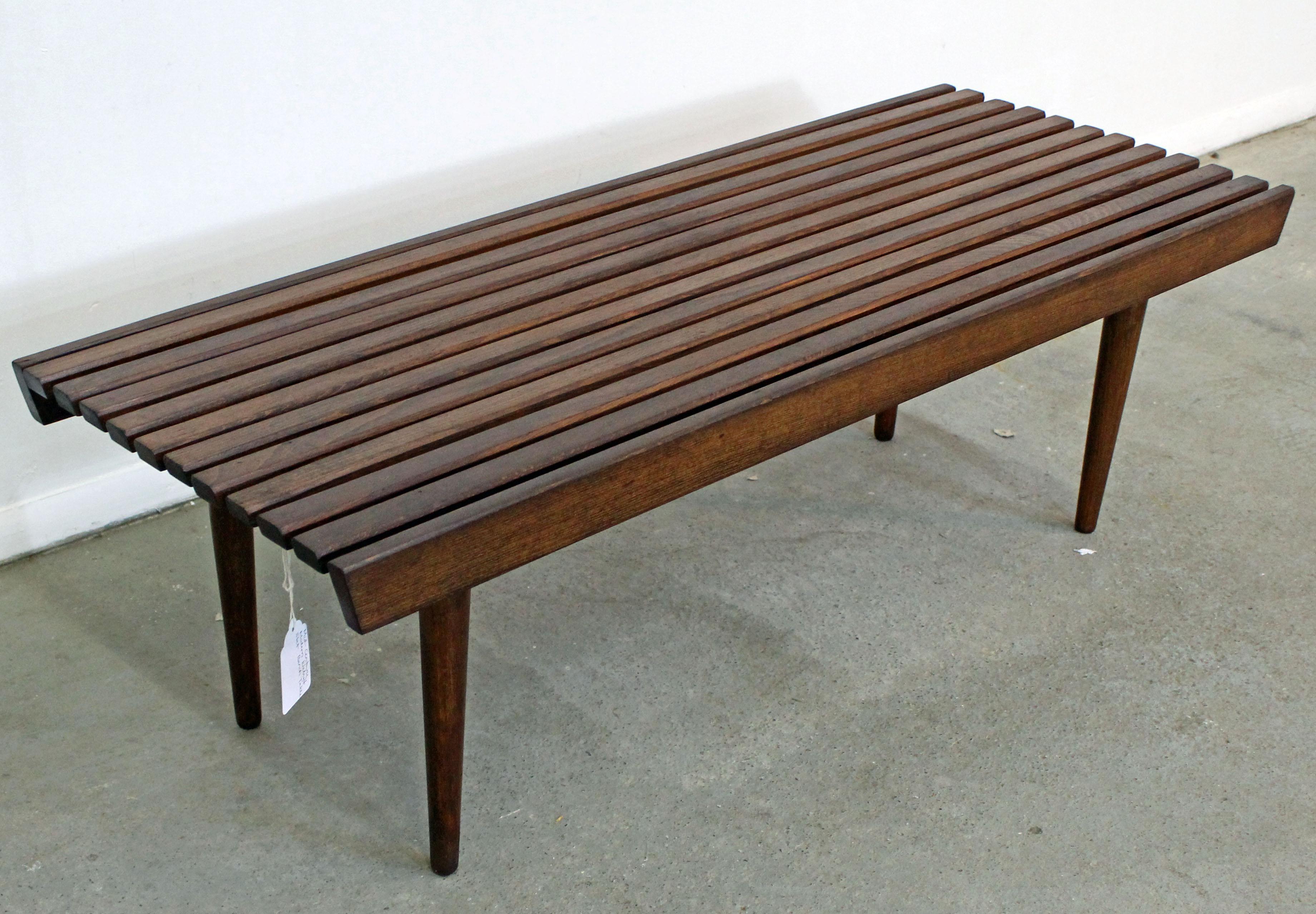 Mid-Century Modern Mid-century Modern Walnut Slat Bench Coffee Table