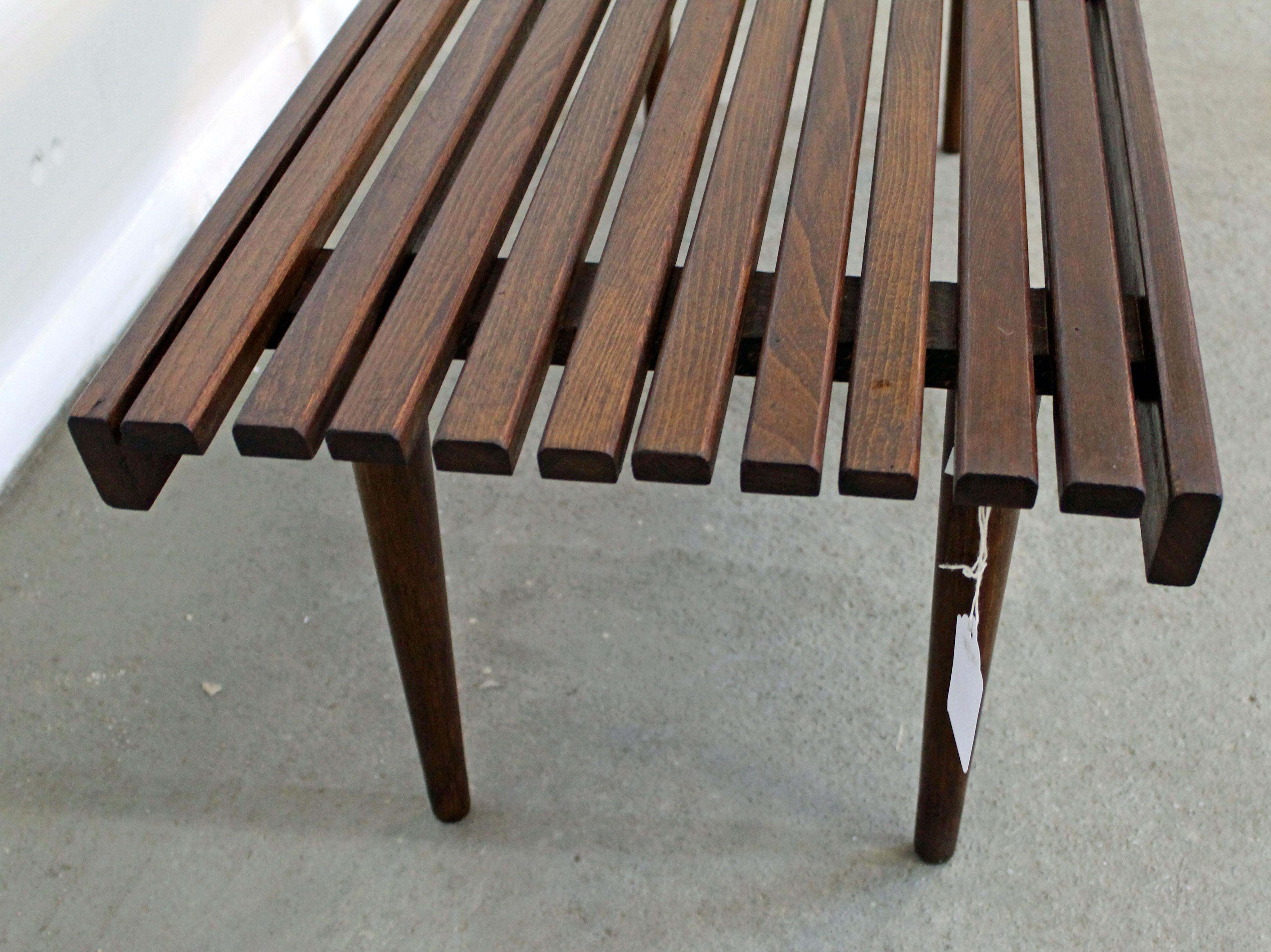 Mid-century Modern Walnut Slat Bench Coffee Table 1