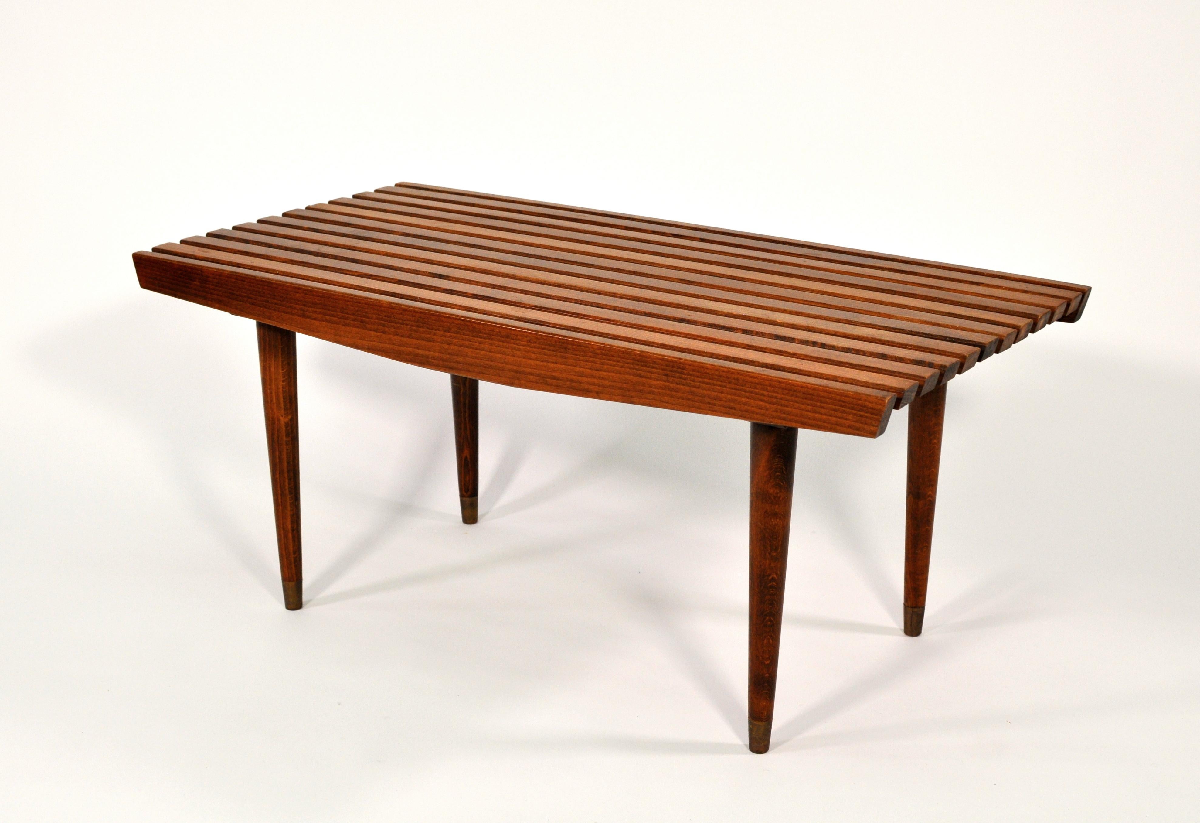 walnut slatted bench