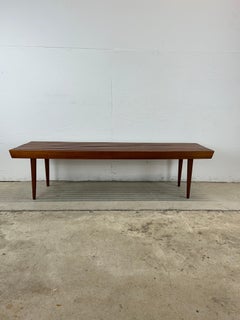 Mid Century Modern Walnut Slat Bench Styled After Adrian Pearsall