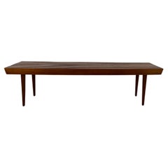 Vintage Mid Century Modern Walnut Slat Bench Styled After Adrian Pearsall