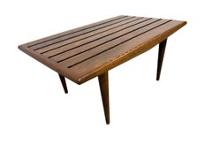 Mid-Century Modern Walnut Slatted Bench - Refinished!