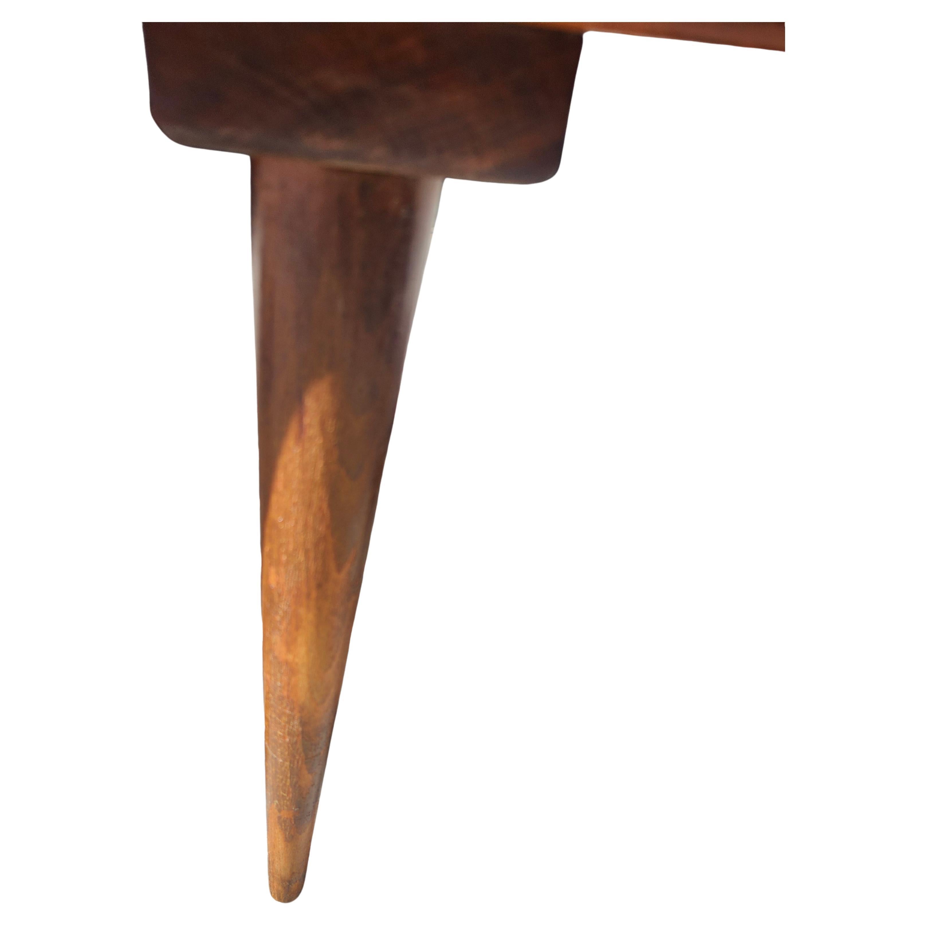 Hand-Crafted Mid-Century Modern Walnut Slatted Cocktail Table or Bench style of George Nelson For Sale