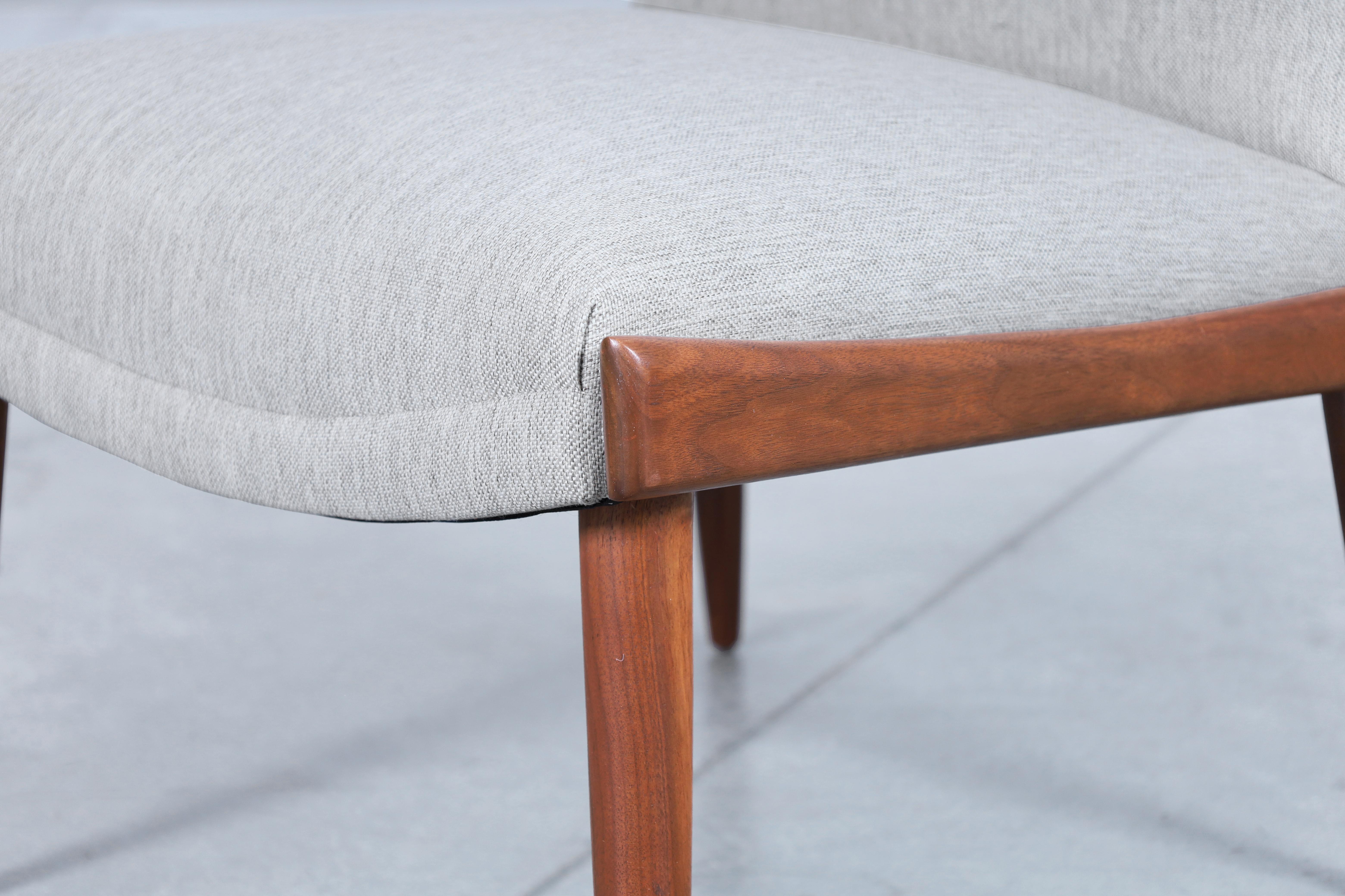 Mid-Century Modern Walnut Slipper Chairs by Kroehler For Sale 1