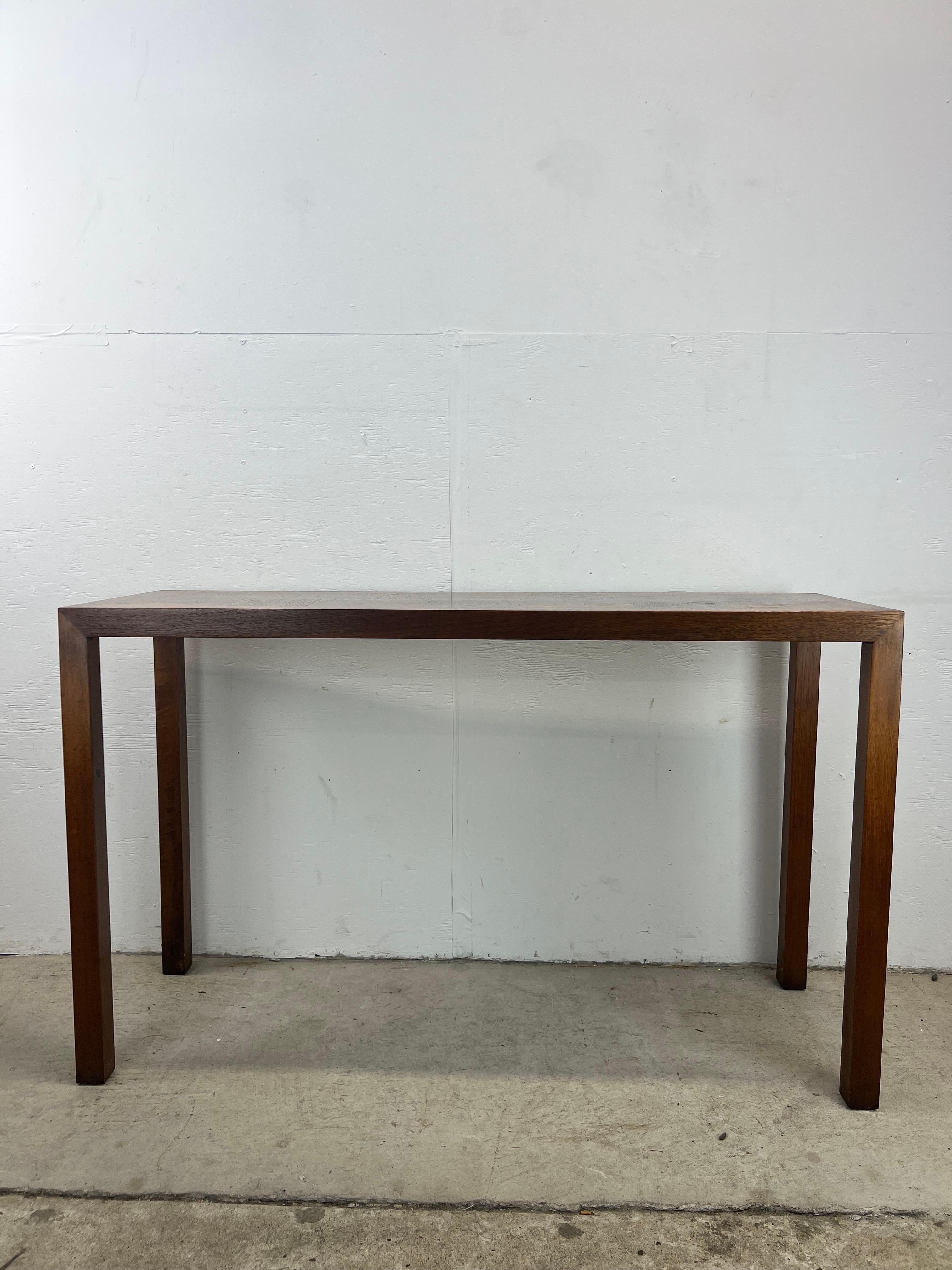 Mid Century Modern Walnut Sofa Console Table by Lane Furniture For Sale 3