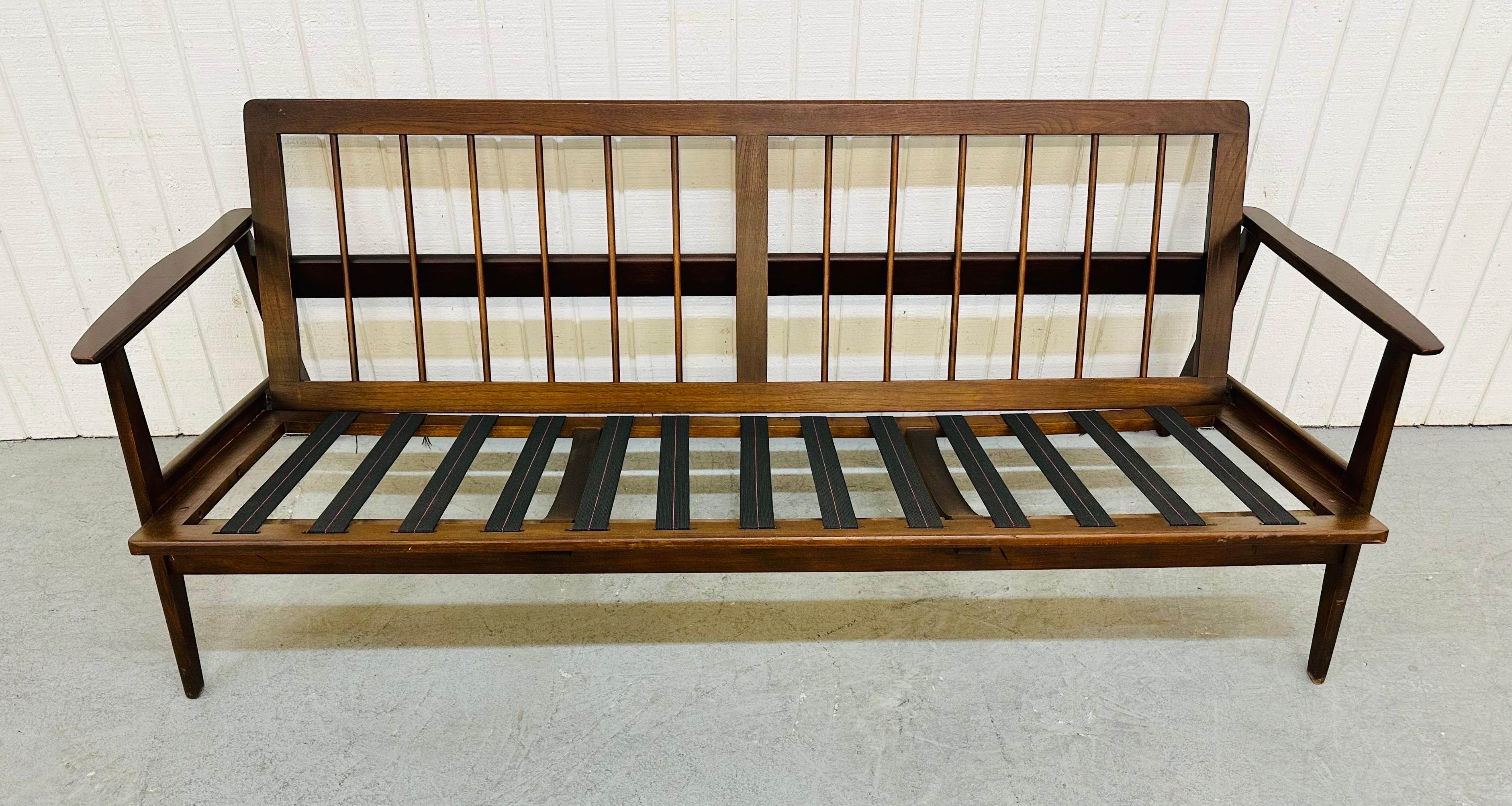 Upholstery Mid-Century Modern Walnut Sofa