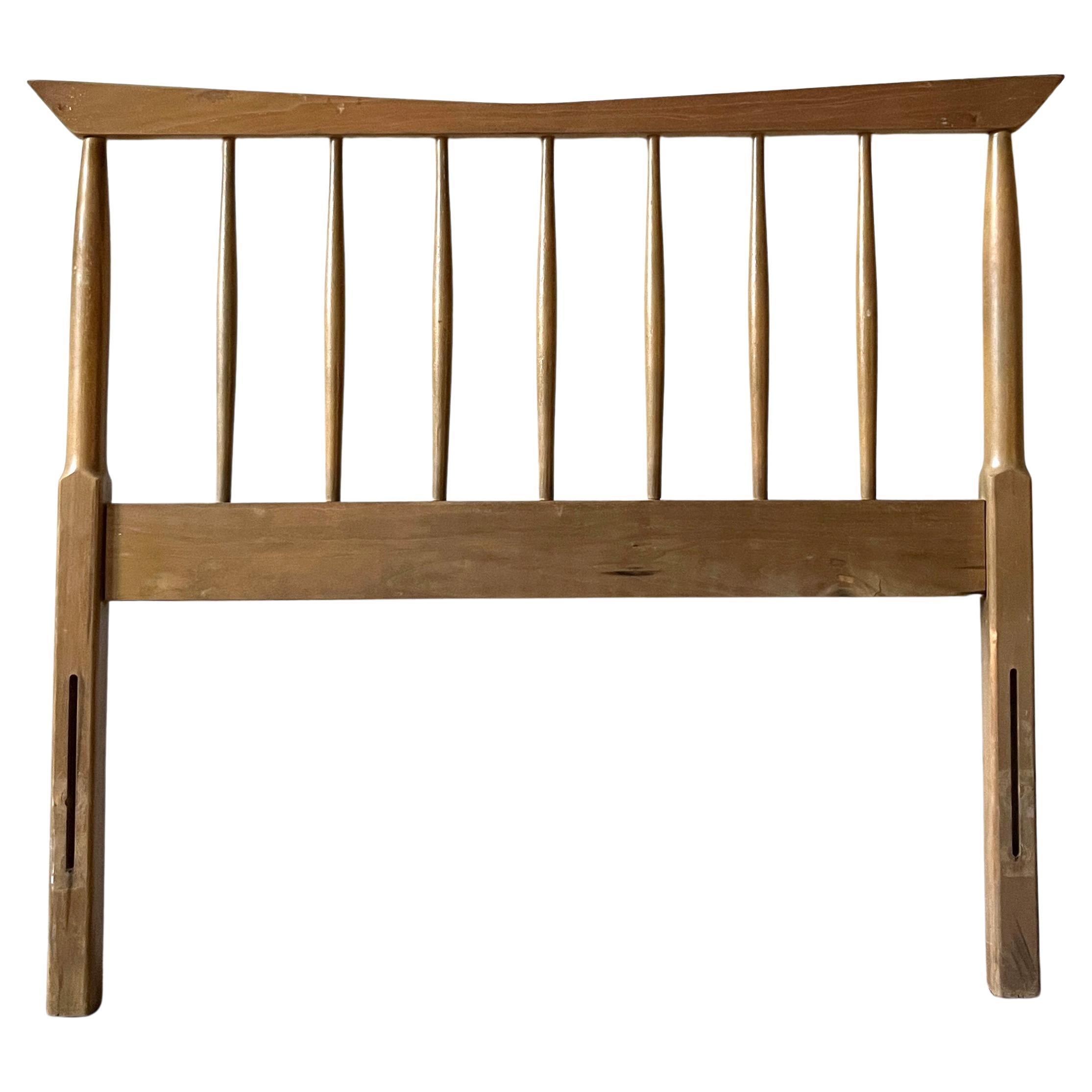 Mid Century Modern Walnut Spindle Twin Size Headboard