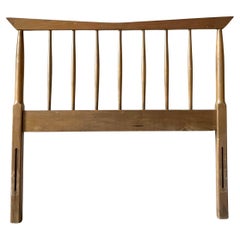 Mid Century Modern Walnut Spindle Twin Size Headboard