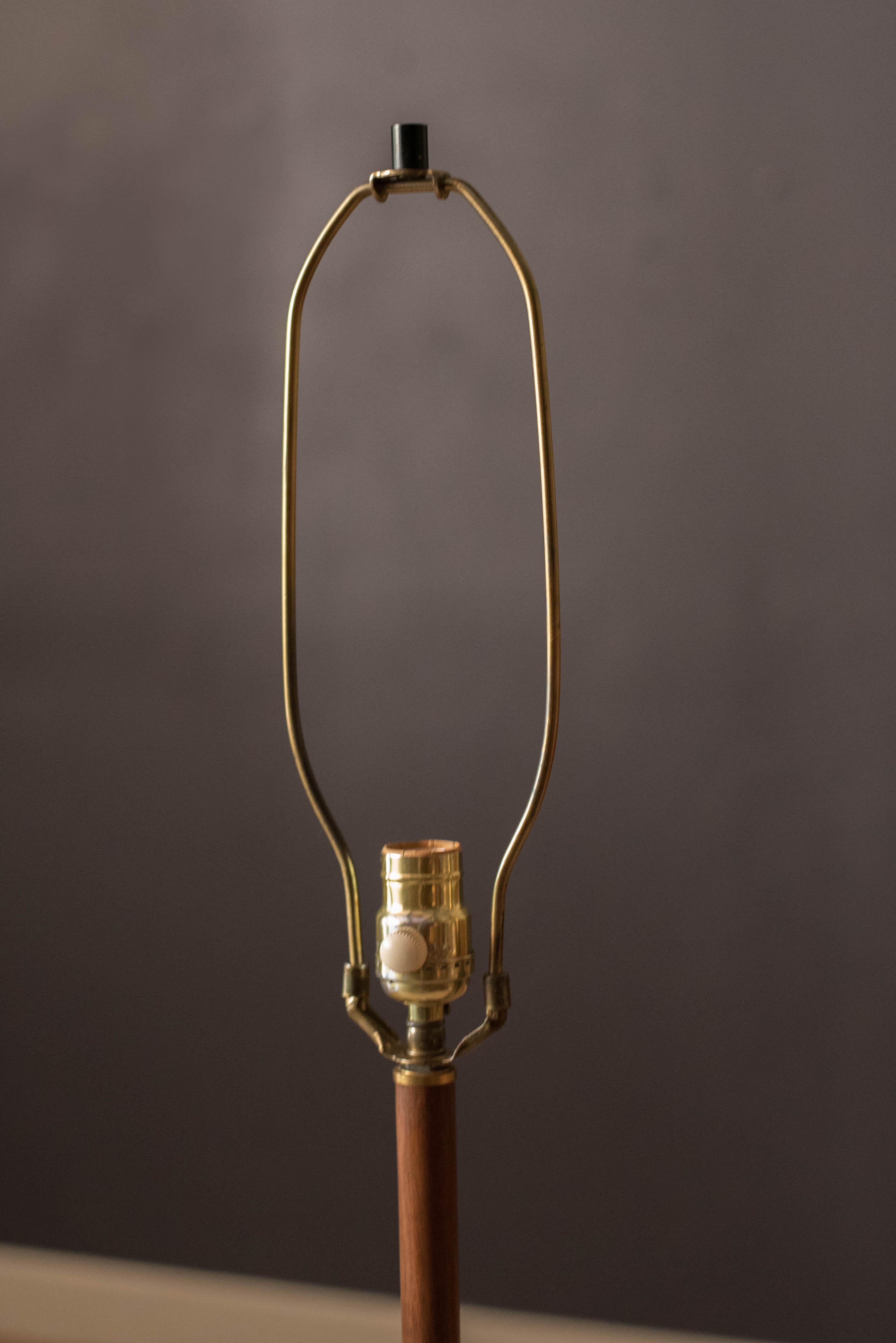 Mid Century Modern Walnut Stem Laurel Floor Lamp 1