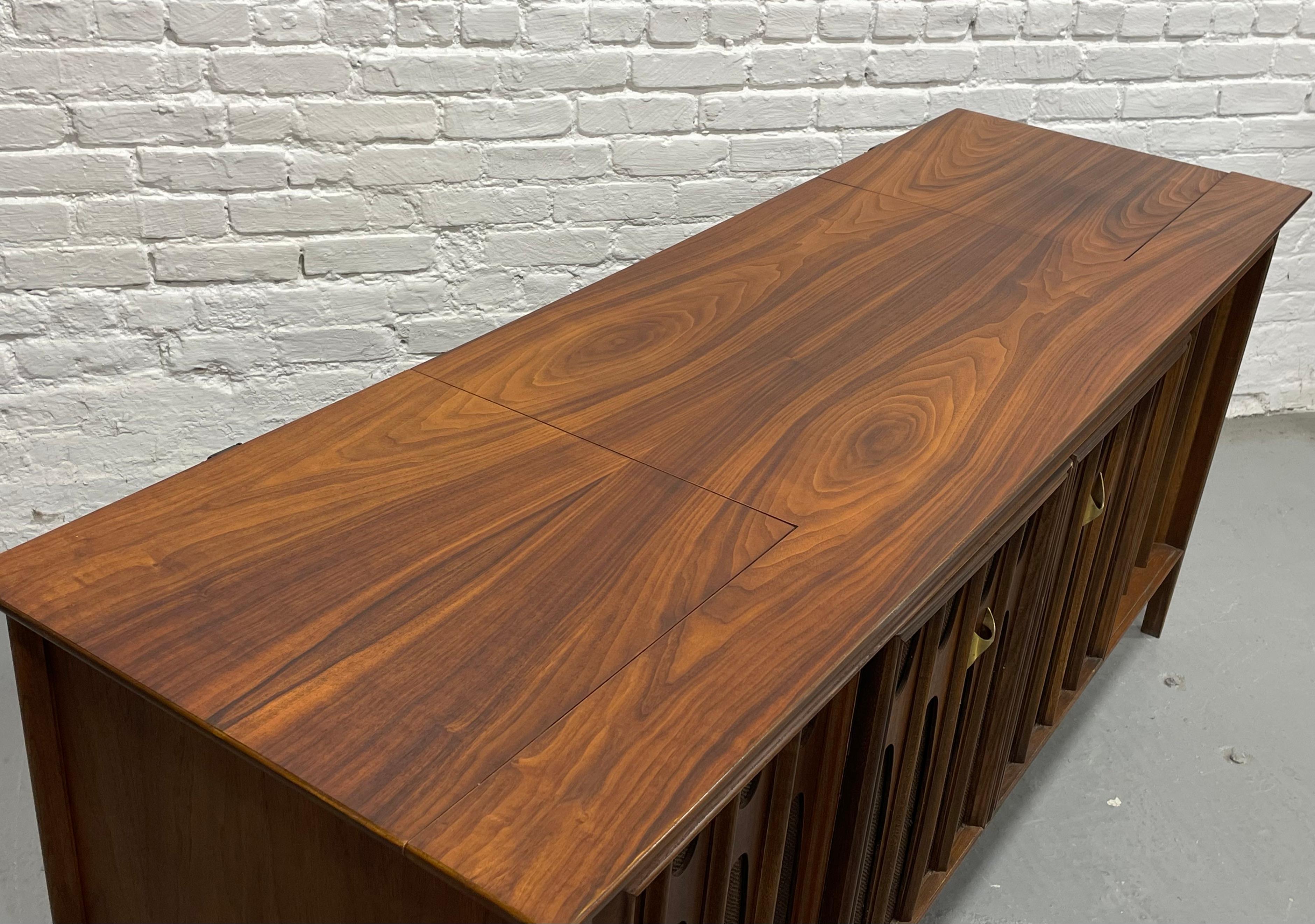 Mid Century MODERN Walnut Stereo Cabinet / CREDENZA in the style of Brasilia 5