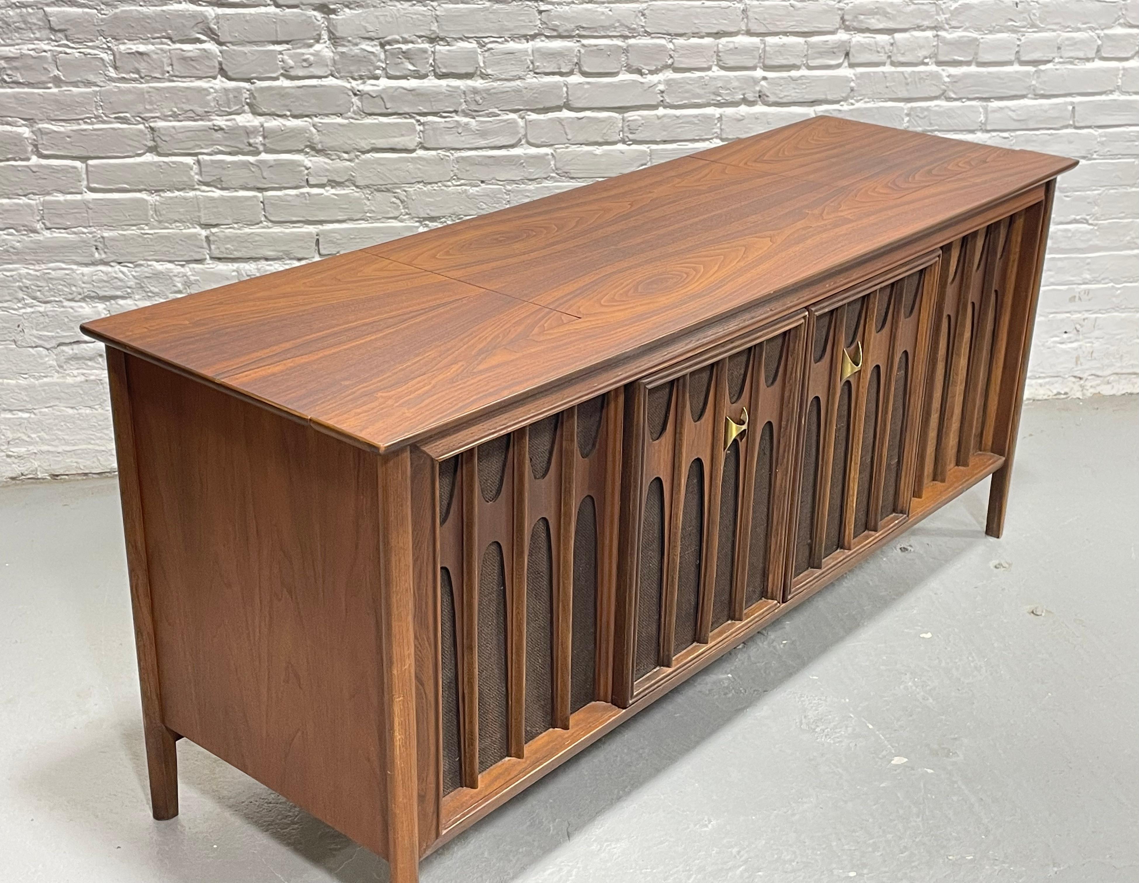 Mid Century MODERN Walnut Stereo Cabinet / CREDENZA in the style of Brasilia 8