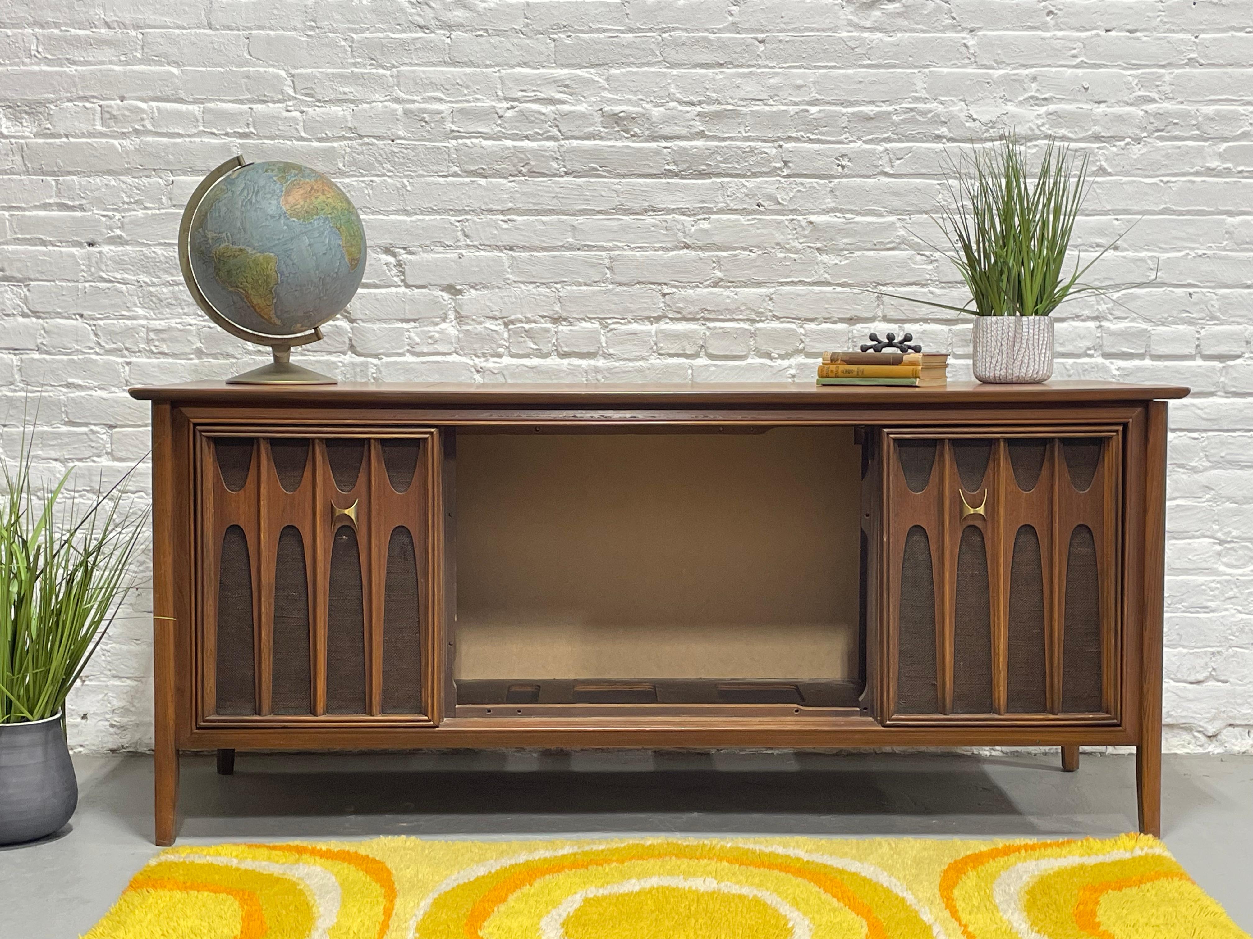 Mid-Century Modern Mid Century MODERN Walnut Stereo Cabinet / CREDENZA in the style of Brasilia
